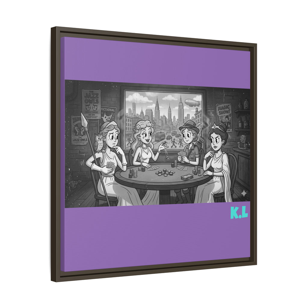 Framed Matte Canvas - Vintage Goddess Poker Night Print