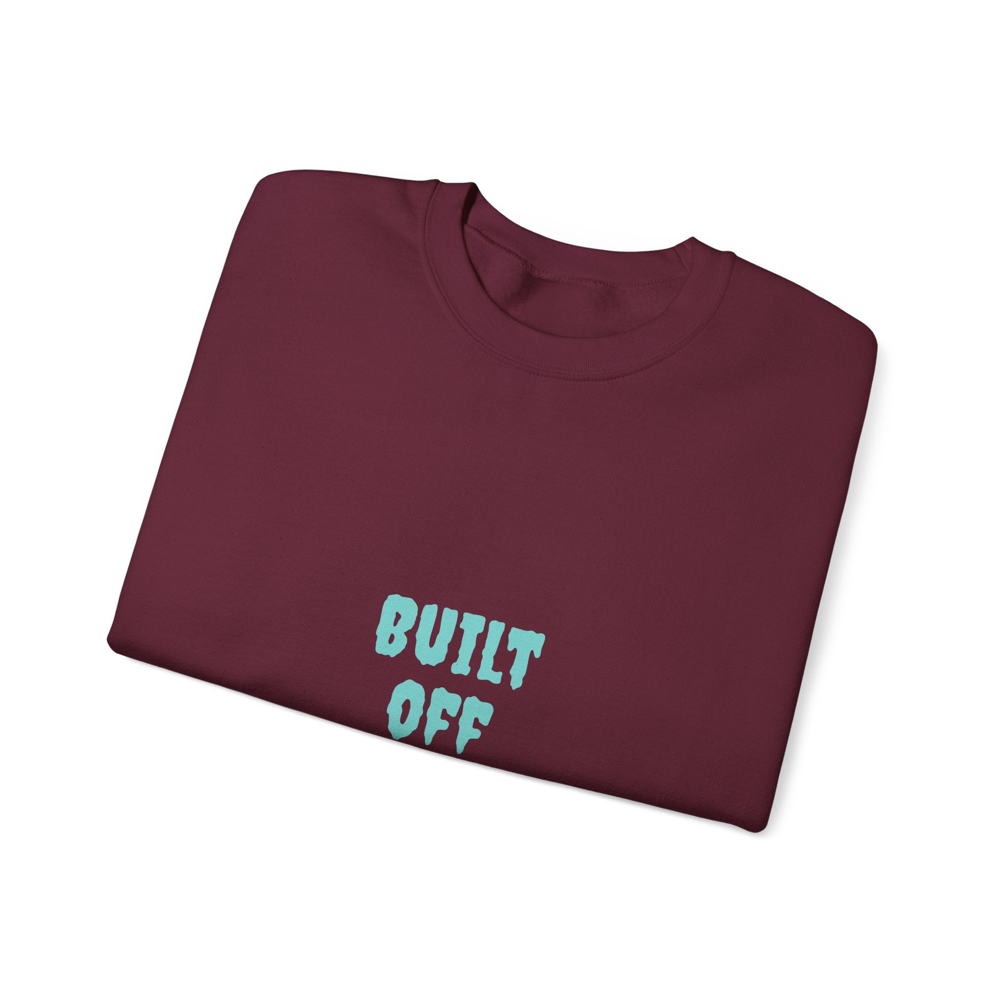 Crewneck Sweatshirt — "Built Off Pressure" Diamond UFO Floral Back Print