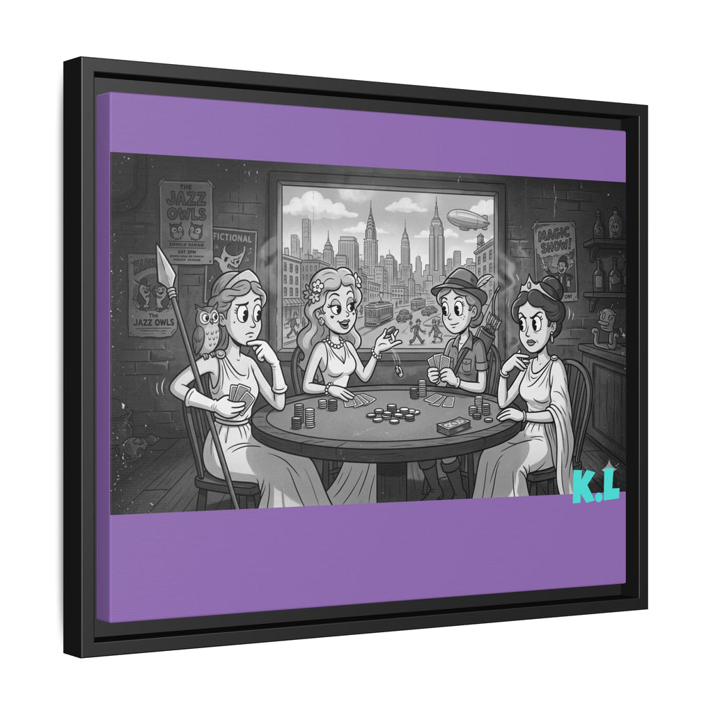 Framed Matte Canvas - Vintage Goddess Poker Night Print