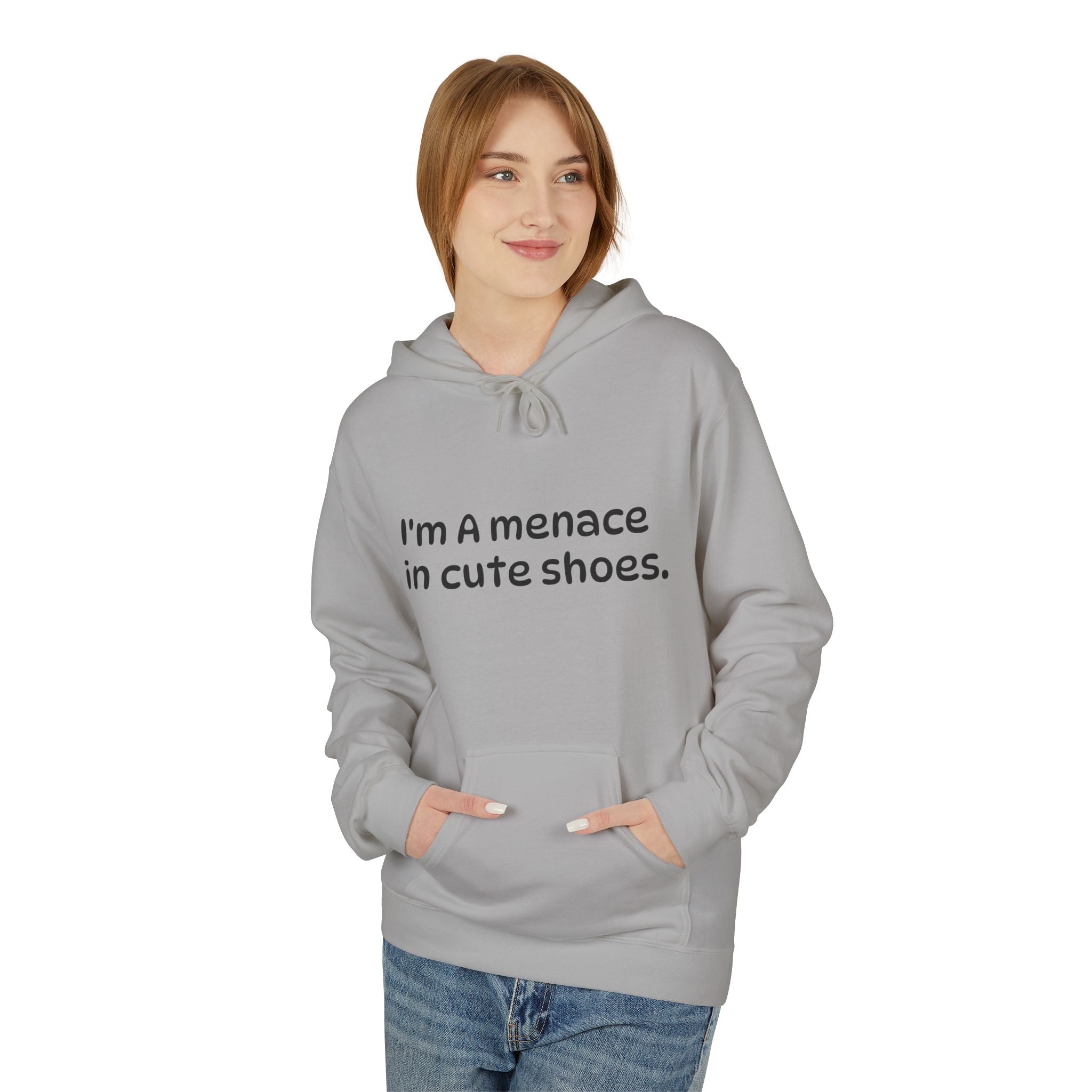 Hoodie - "I'm a Menace in Cute Shoes" Floral Pop Art Graphic Hoodie