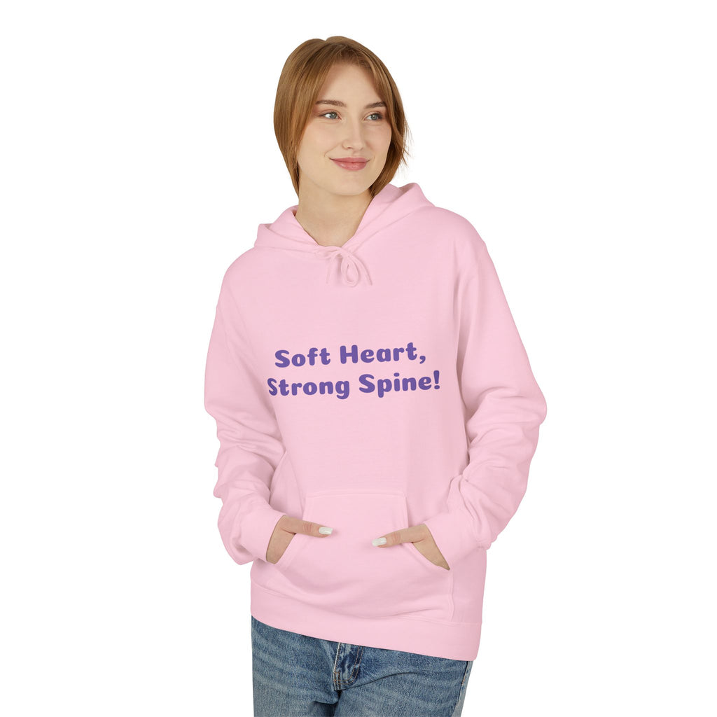 Spine & Blossoms Hoodie — "Soft Heart, Strong Spine!" Graphic Pullover