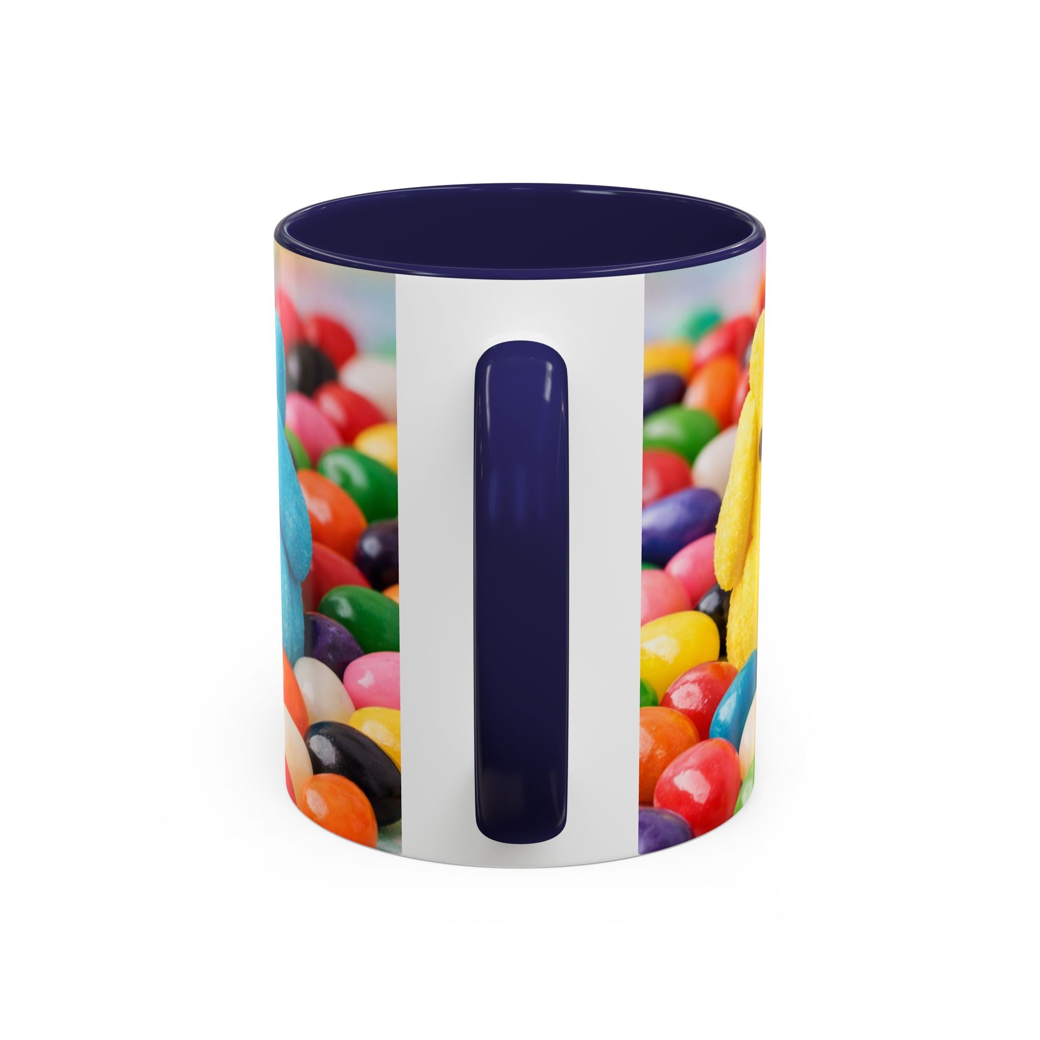 Easter Candy Peeps Coffee Mug — Colorful Jellybean & Marshmallow Bunny Accent Mug (11/15oz)