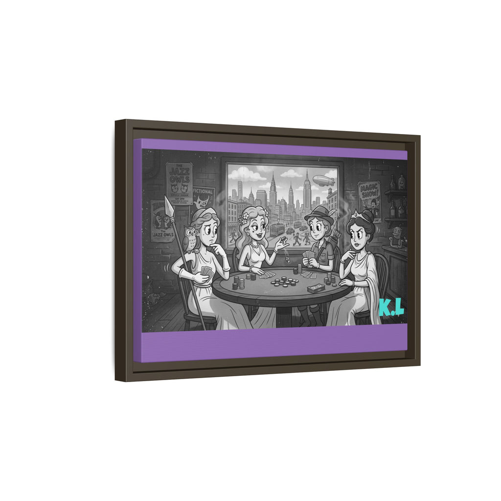 Framed Matte Canvas - Vintage Goddess Poker Night Print