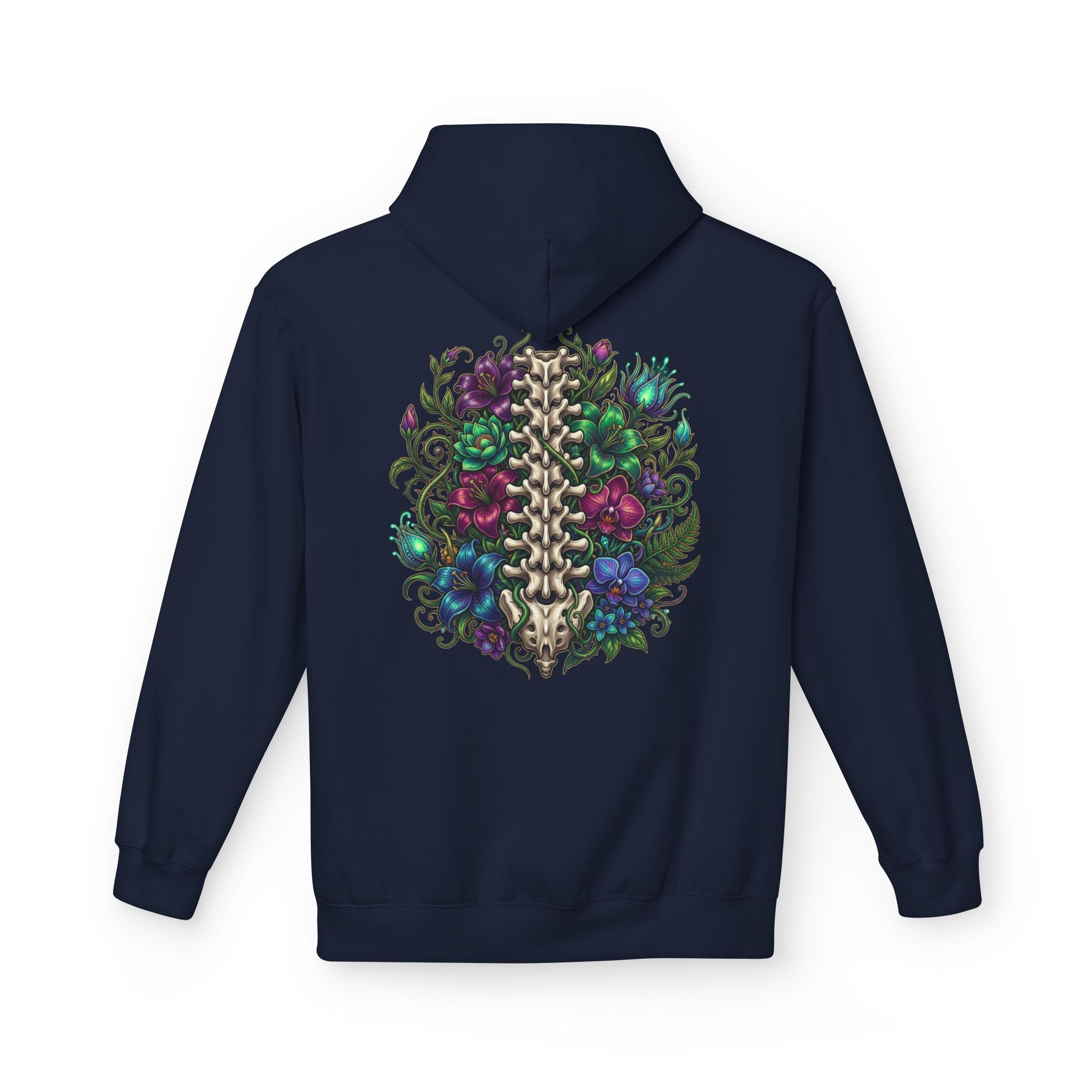 Spine & Blossoms Hoodie — "Soft Heart, Strong Spine!" Graphic Pullover