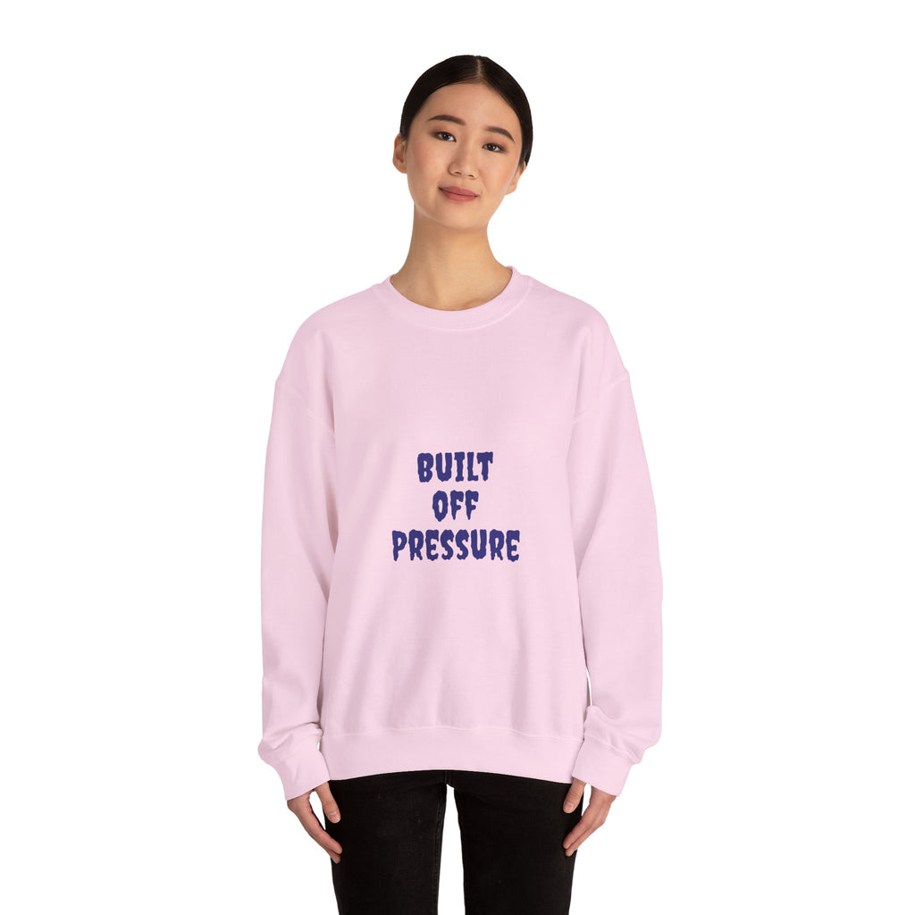 Crewneck Sweatshirt — "Built Off Pressure" Diamond UFO Floral Back Print