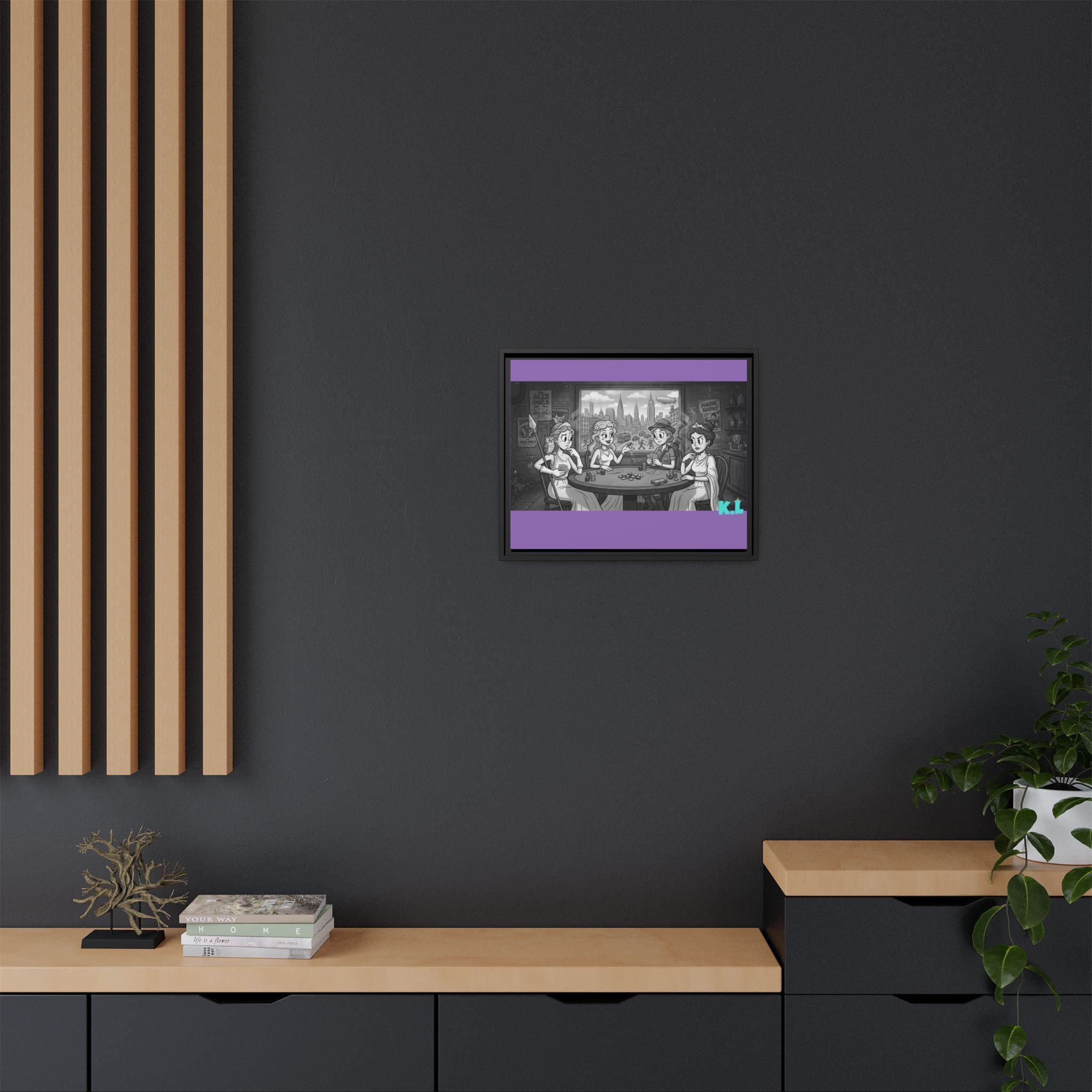 Framed Matte Canvas - Vintage Goddess Poker Night Print
