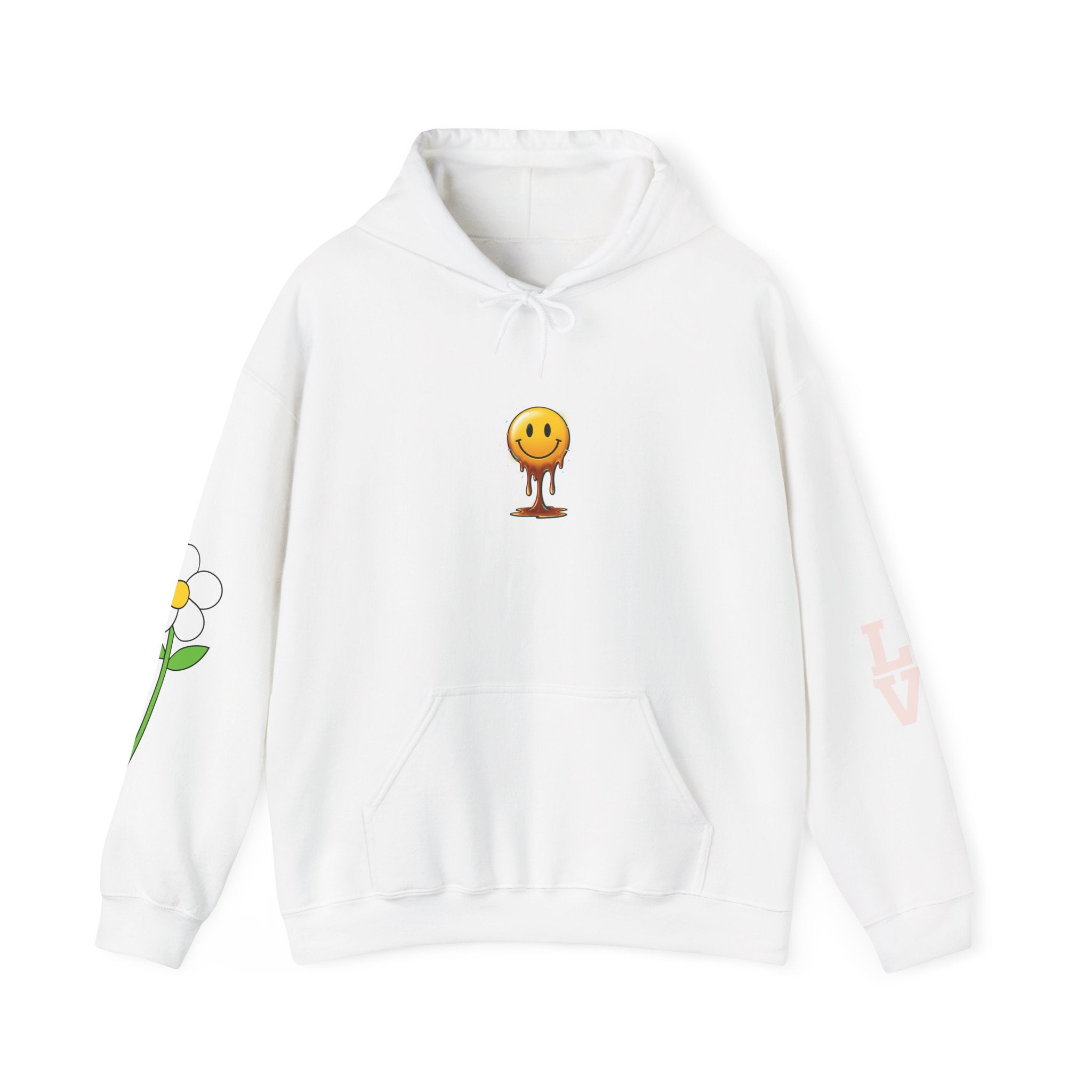 Hoodie — Live, Survive & Thrive Floral Smiley Motivational Hoodie