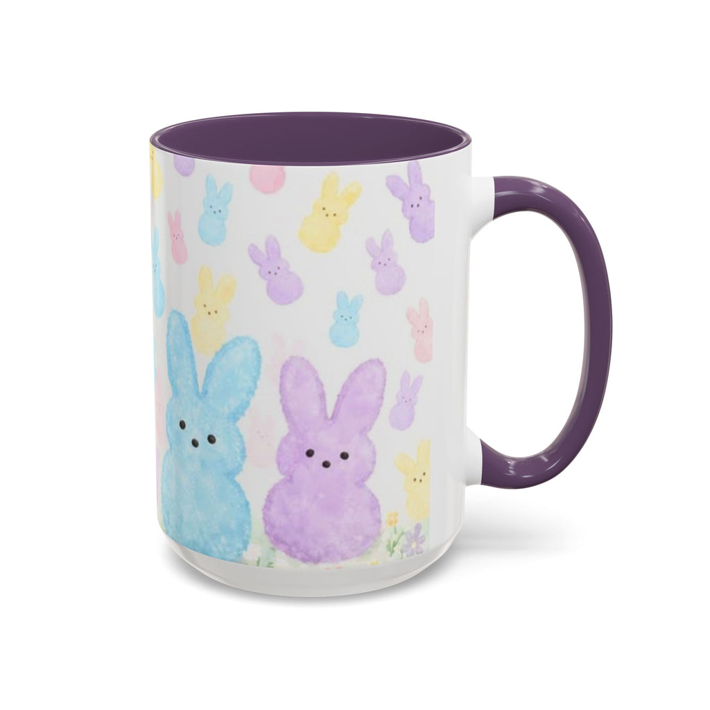 Pastel Peeps Easter Coffee Mug — Cute Bunny Pattern Accent Mug (11/15oz)