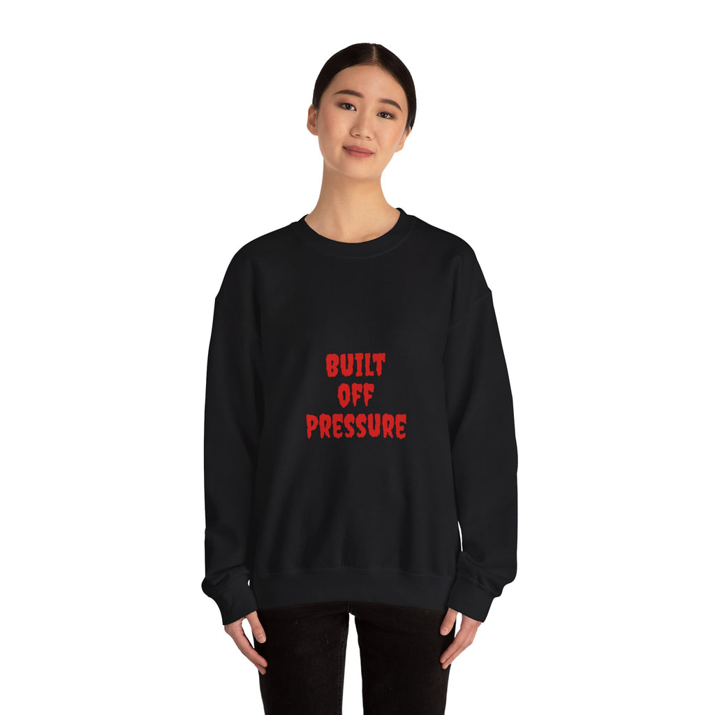 Crewneck Sweatshirt — "Built Off Pressure" Diamond UFO Floral Back Print
