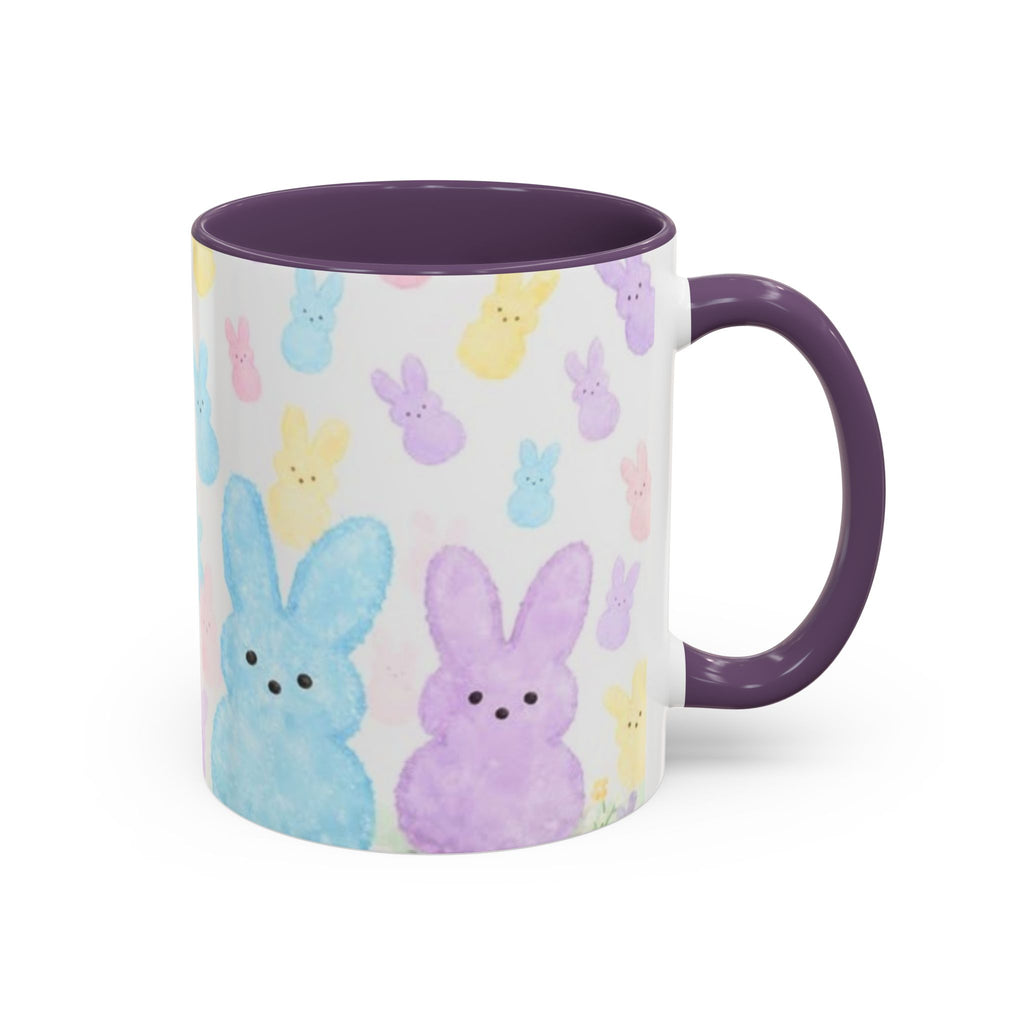 Pastel Peeps Easter Coffee Mug — Cute Bunny Pattern Accent Mug (11/15oz)