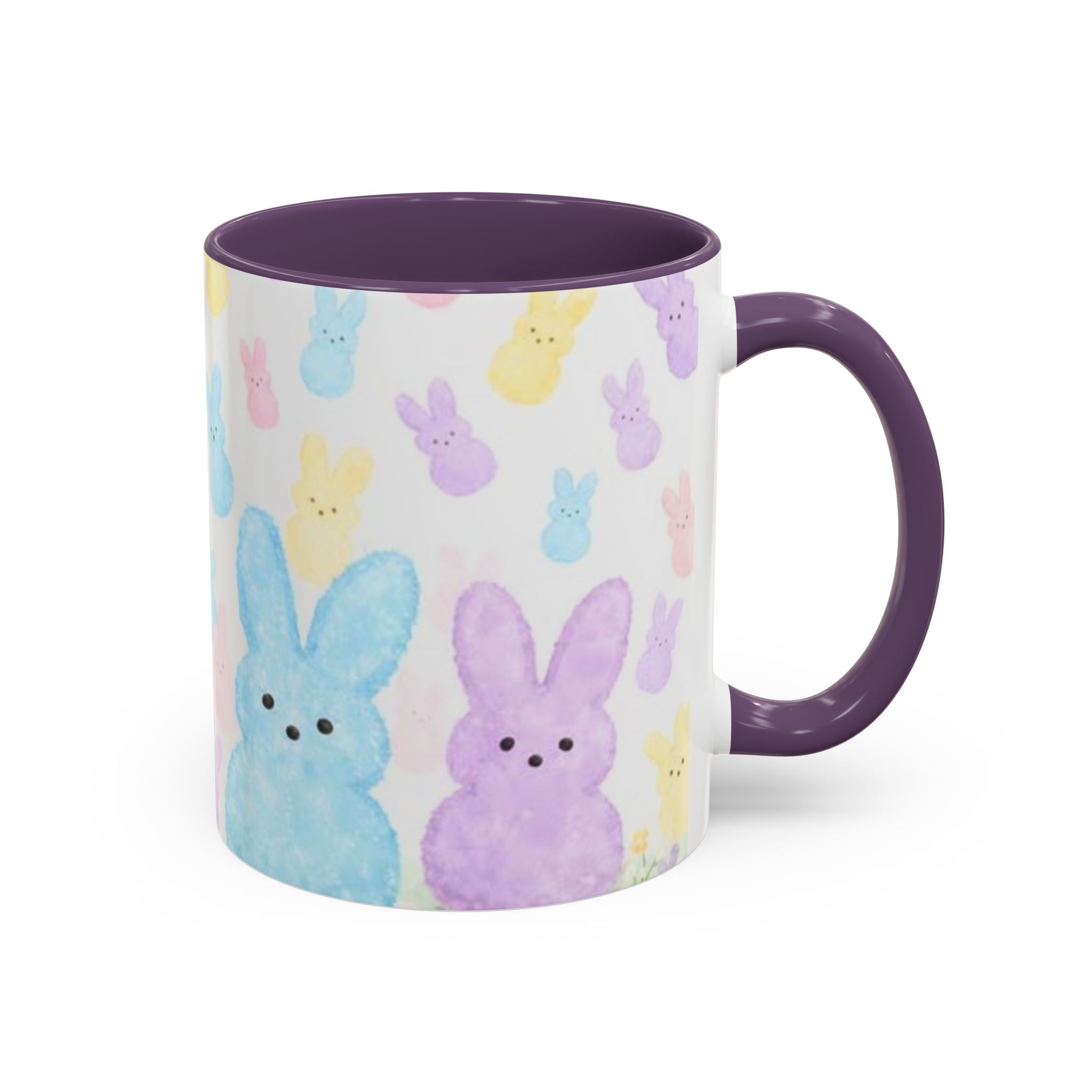 Pastel Peeps Easter Coffee Mug — Cute Bunny Pattern Accent Mug (11/15oz)
