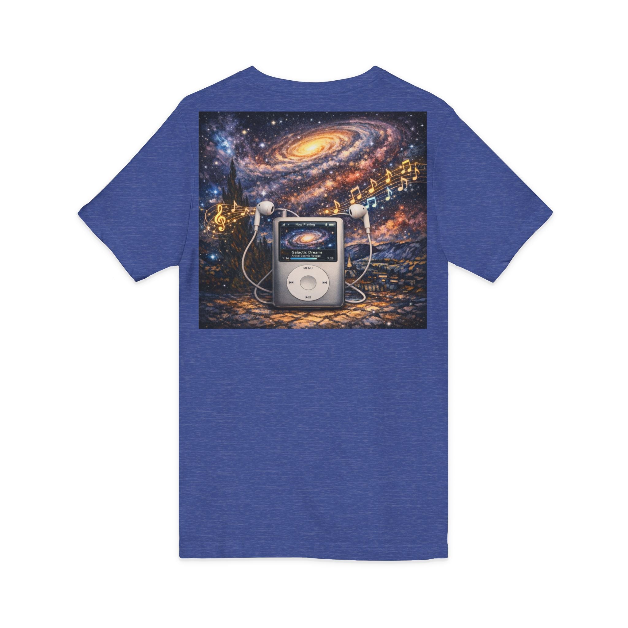 Galaxy iPod Music Tee — Retro Space Music V-Neck T‑Shirt
