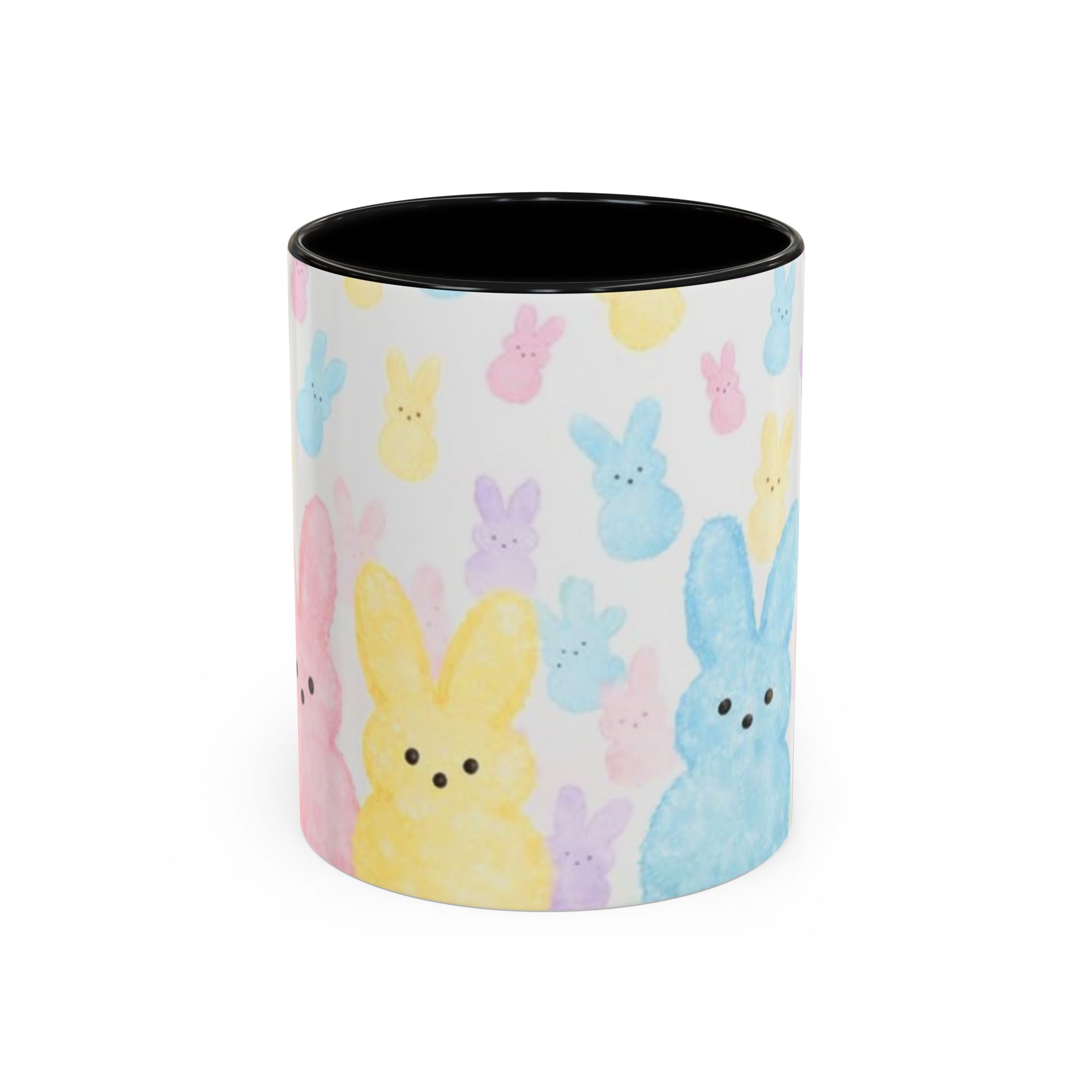 Pastel Peeps Easter Coffee Mug — Cute Bunny Pattern Accent Mug (11/15oz)