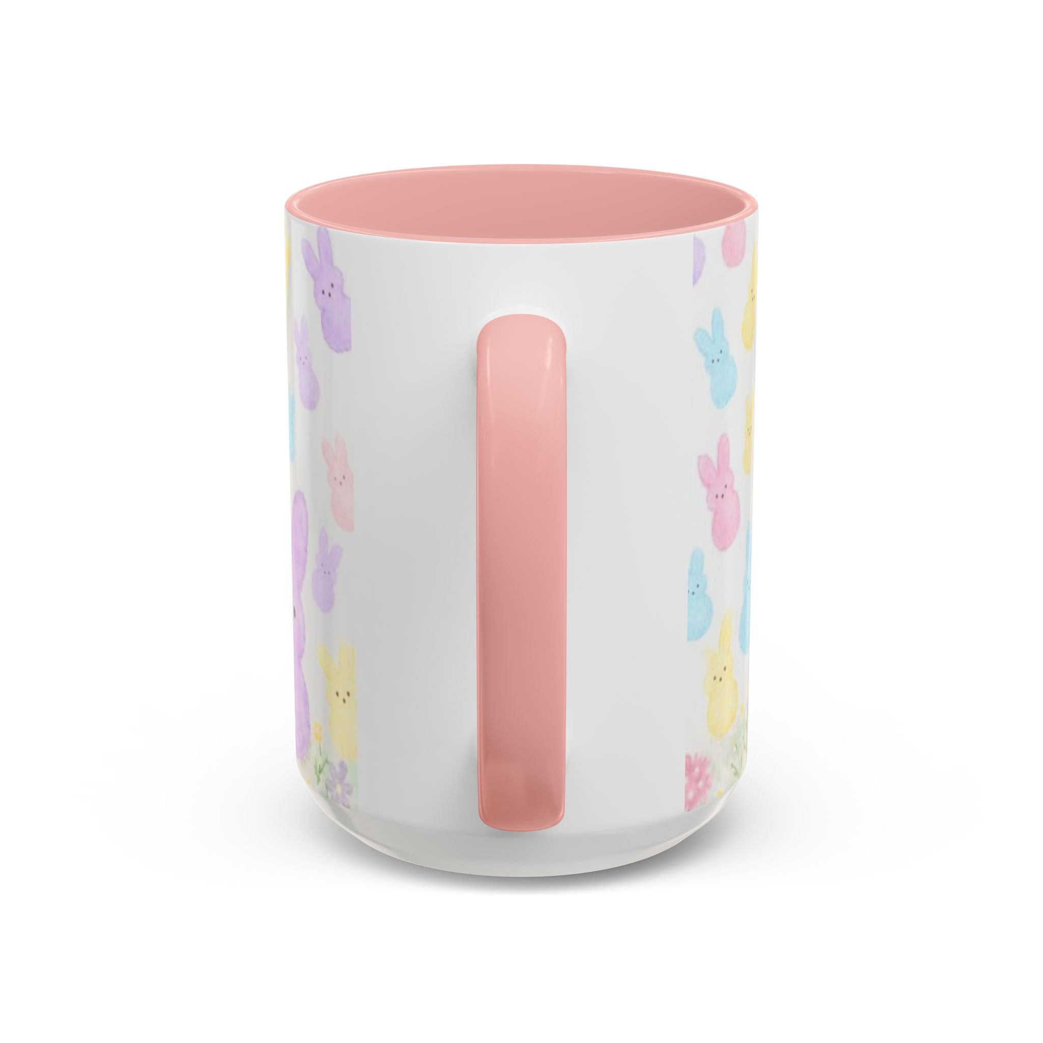Pastel Peeps Easter Coffee Mug — Cute Bunny Pattern Accent Mug (11/15oz)