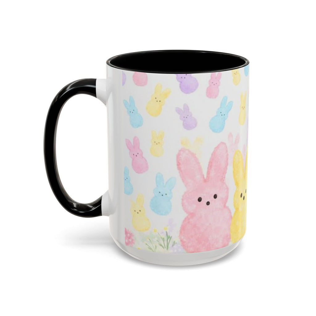 Pastel Peeps Easter Coffee Mug — Cute Bunny Pattern Accent Mug (11/15oz)
