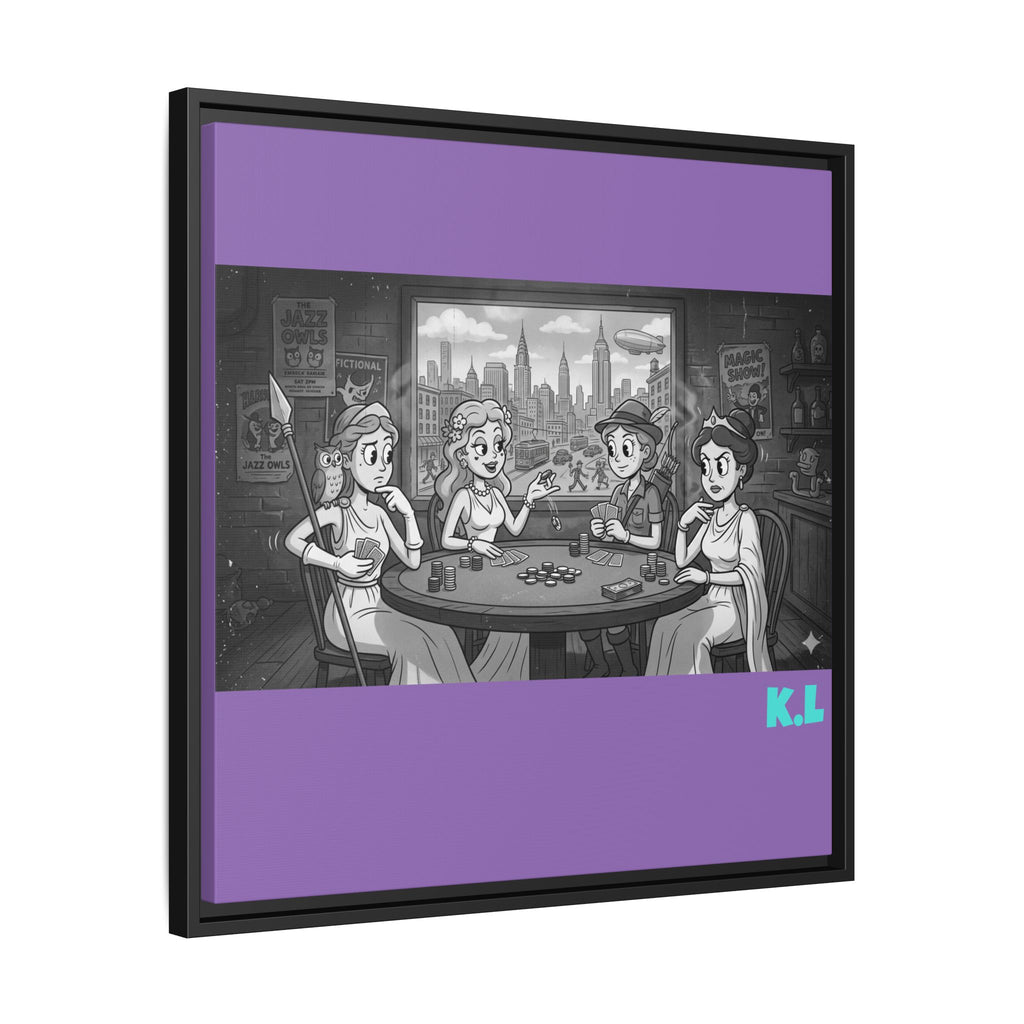 Framed Matte Canvas - Vintage Goddess Poker Night Print