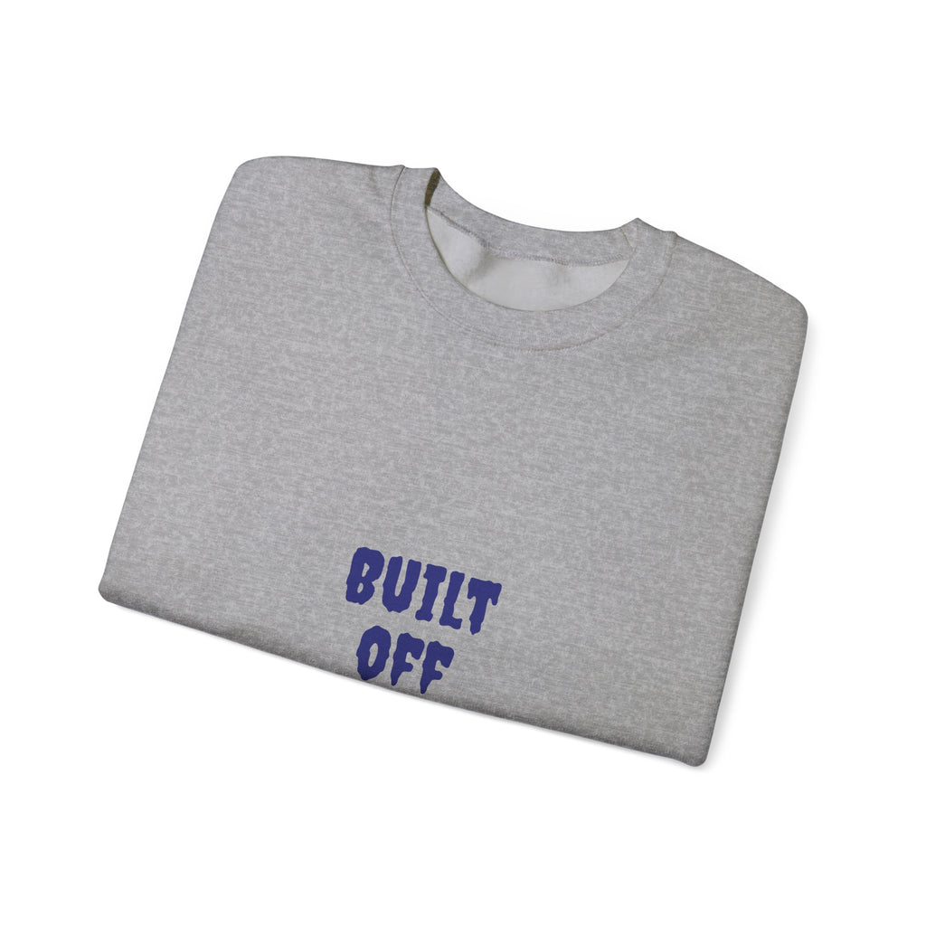 Crewneck Sweatshirt — "Built Off Pressure" Diamond UFO Floral Back Print