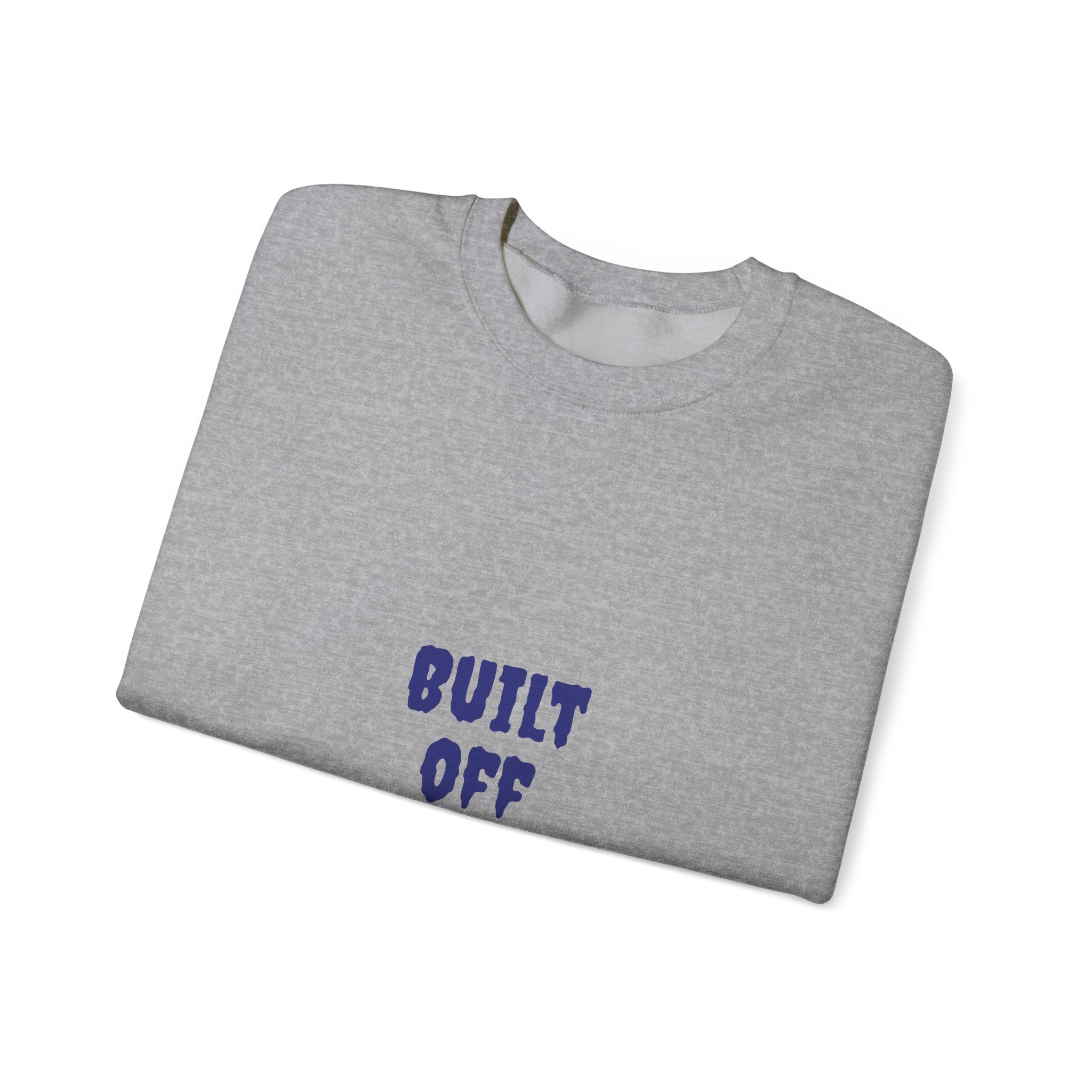Crewneck Sweatshirt — "Built Off Pressure" Diamond UFO Floral Back Print