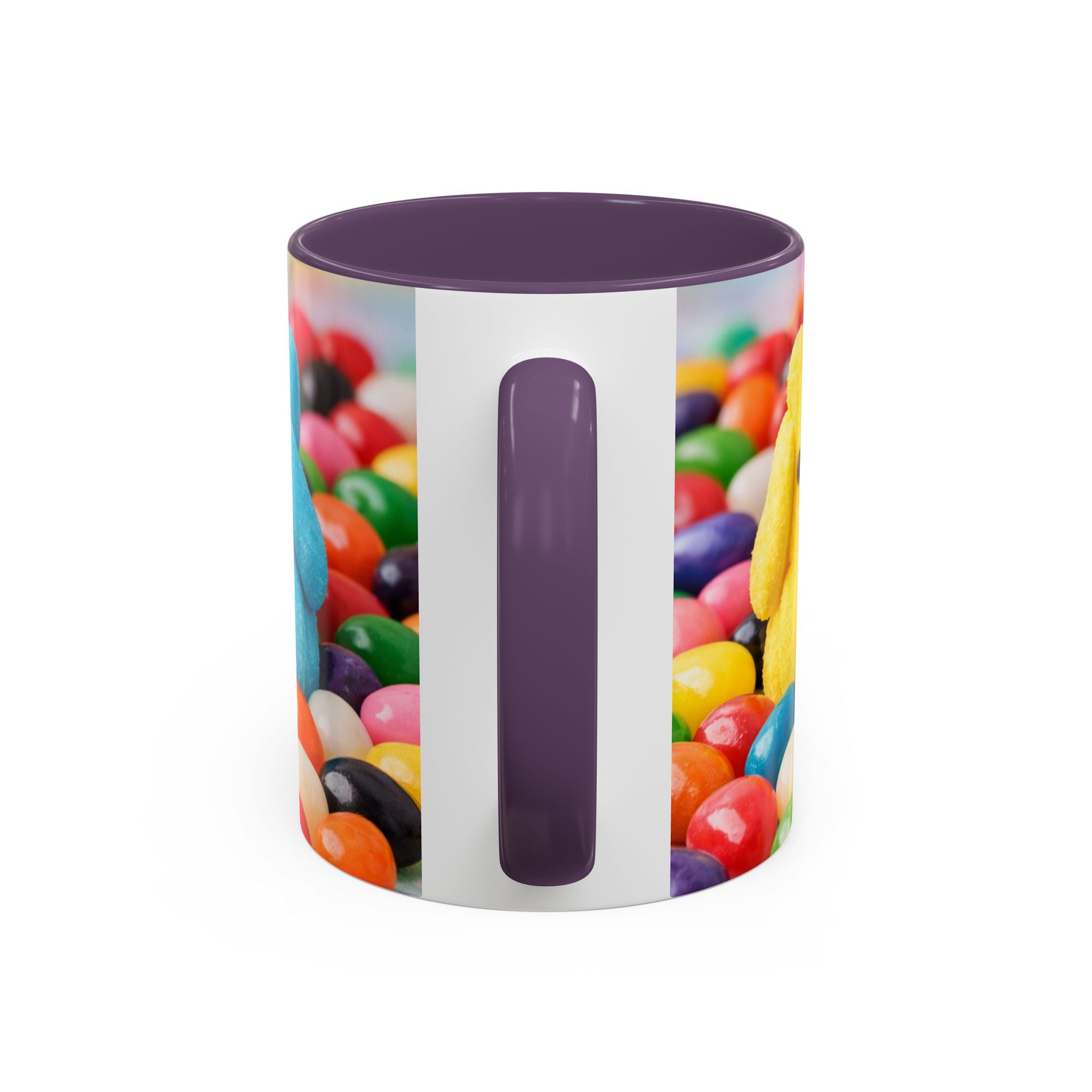 Easter Candy Peeps Coffee Mug — Colorful Jellybean & Marshmallow Bunny Accent Mug (11/15oz)