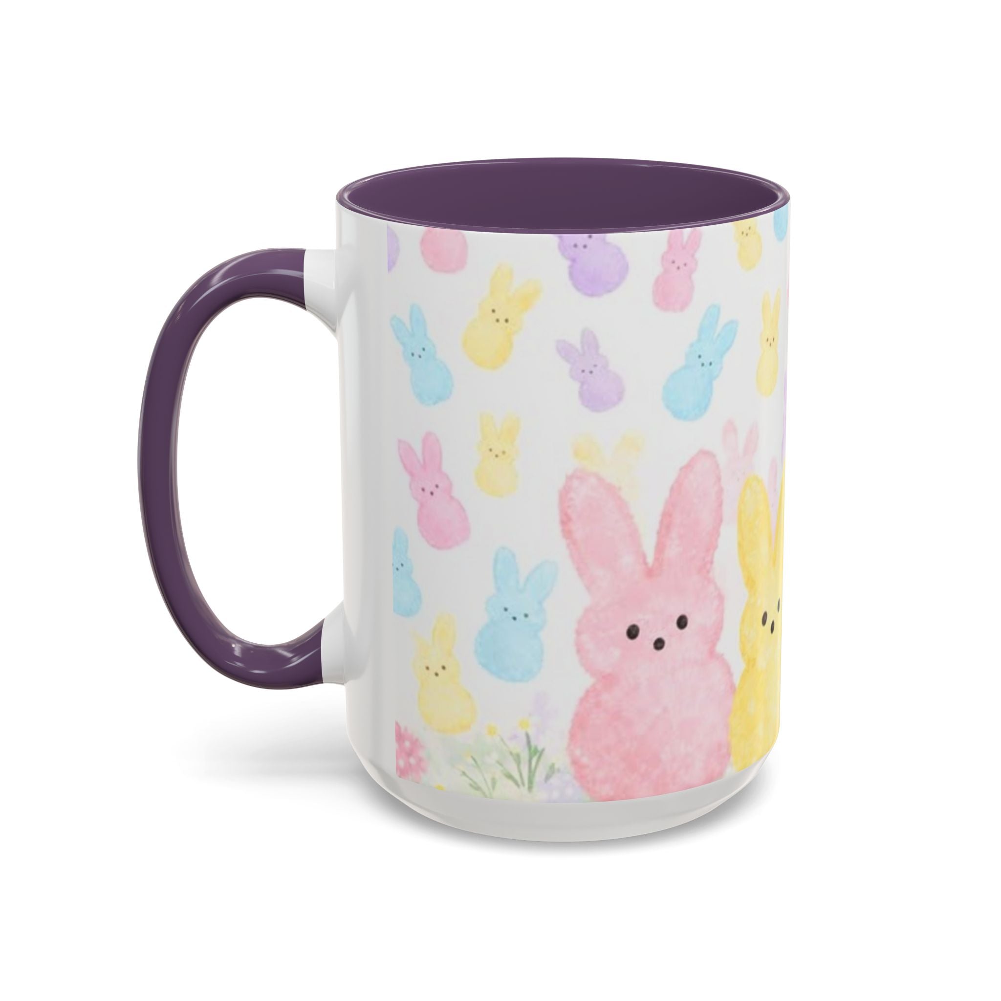 Pastel Peeps Easter Coffee Mug — Cute Bunny Pattern Accent Mug (11/15oz)