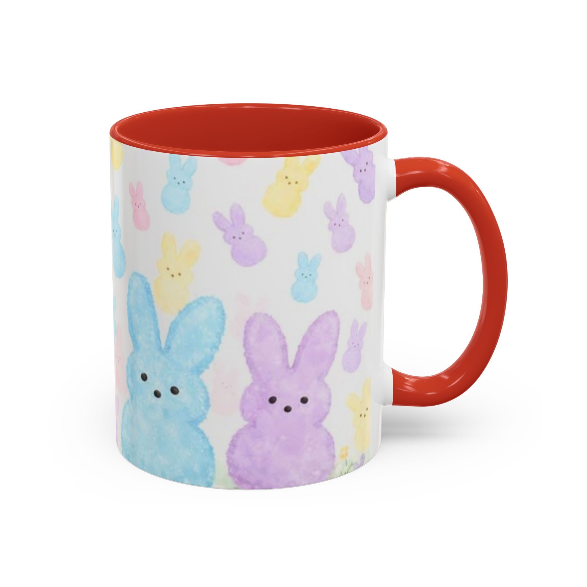 Pastel Peeps Easter Coffee Mug — Cute Bunny Pattern Accent Mug (11/15oz)