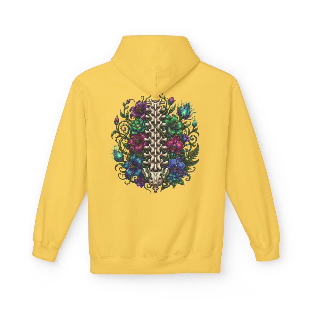 Spine & Blossoms Hoodie — "Soft Heart, Strong Spine!" Graphic Pullover