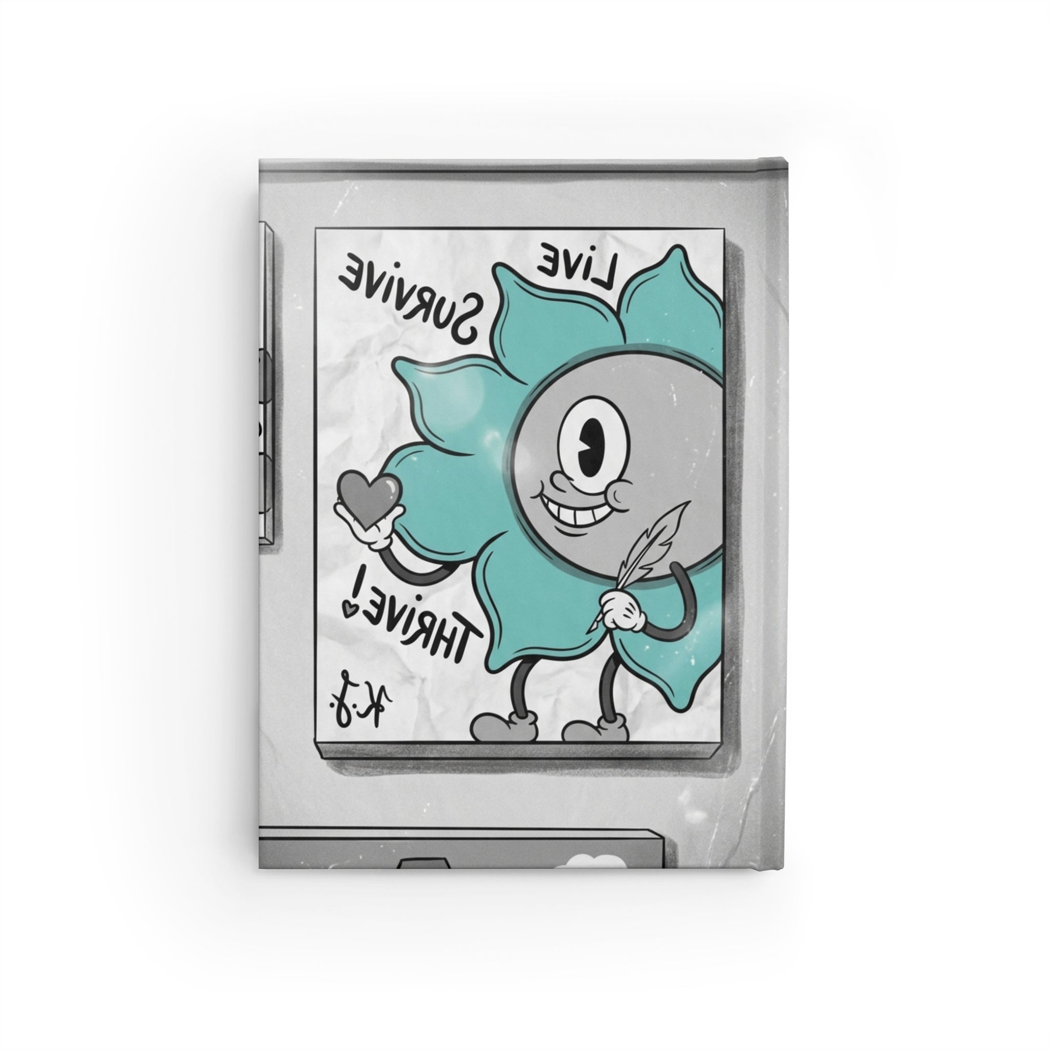 Blue Flower "Live Survive & Thrive”-k.L Ruled Journal