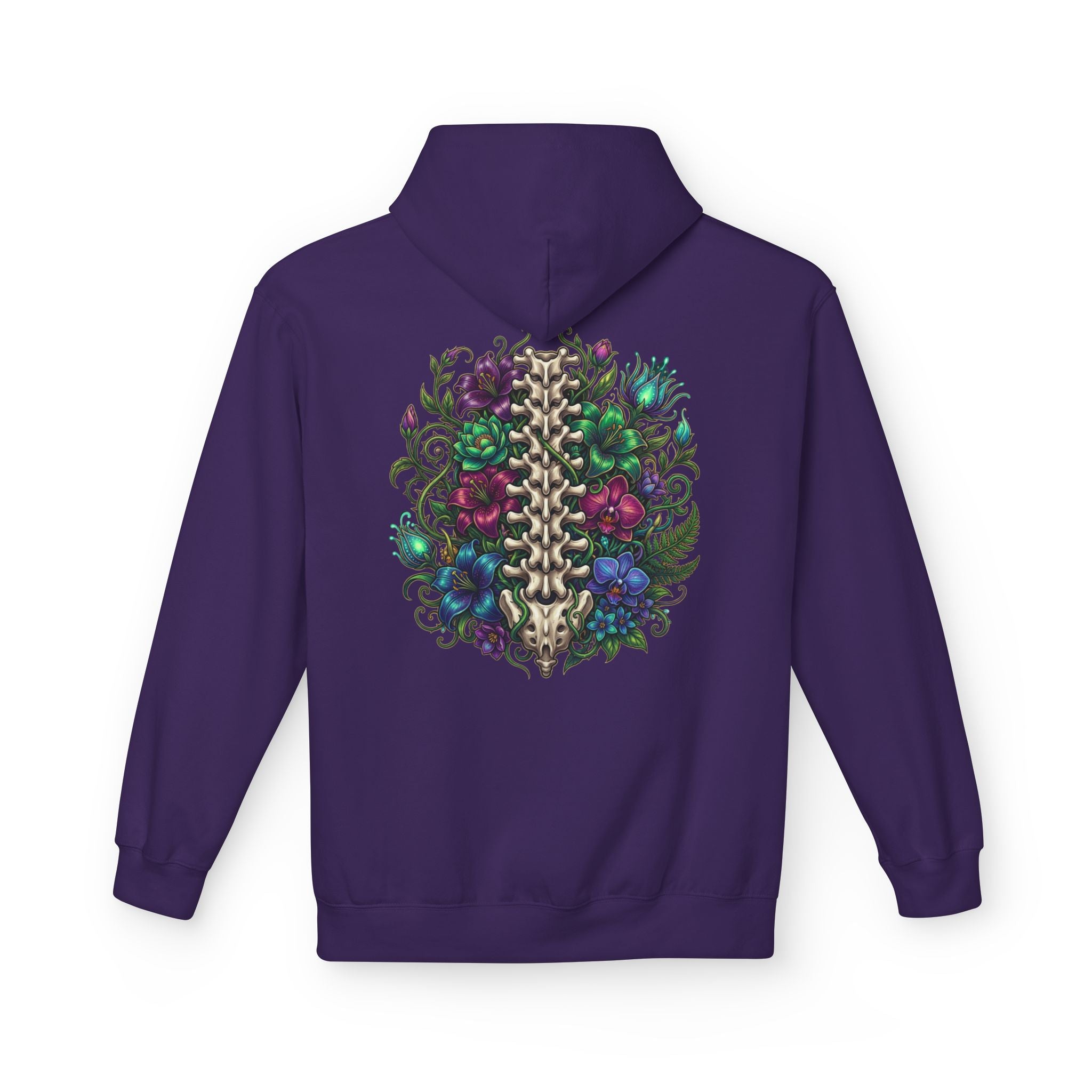 Spine & Blossoms Hoodie — "Soft Heart, Strong Spine!" Graphic Pullover