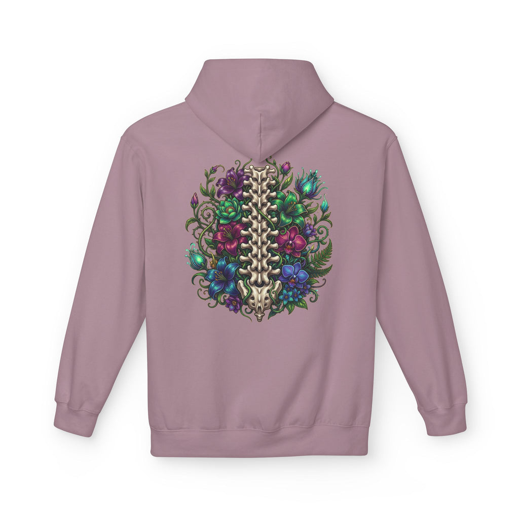 Spine & Blossoms Hoodie — "Soft Heart, Strong Spine!" Graphic Pullover