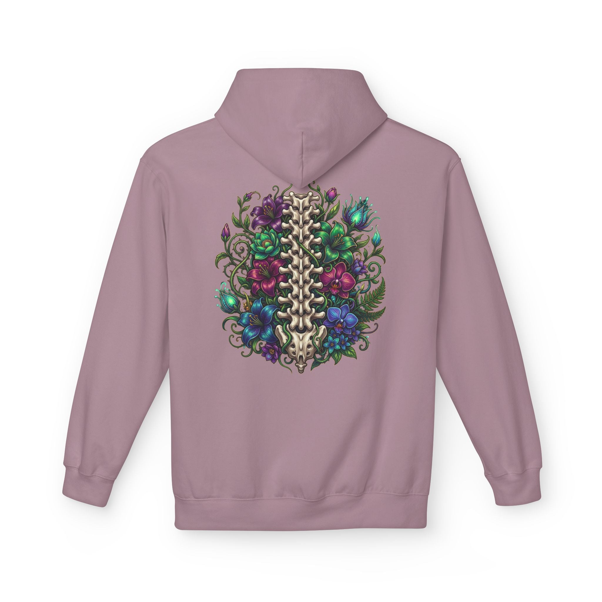 Spine & Blossoms Hoodie — "Soft Heart, Strong Spine!" Graphic Pullover