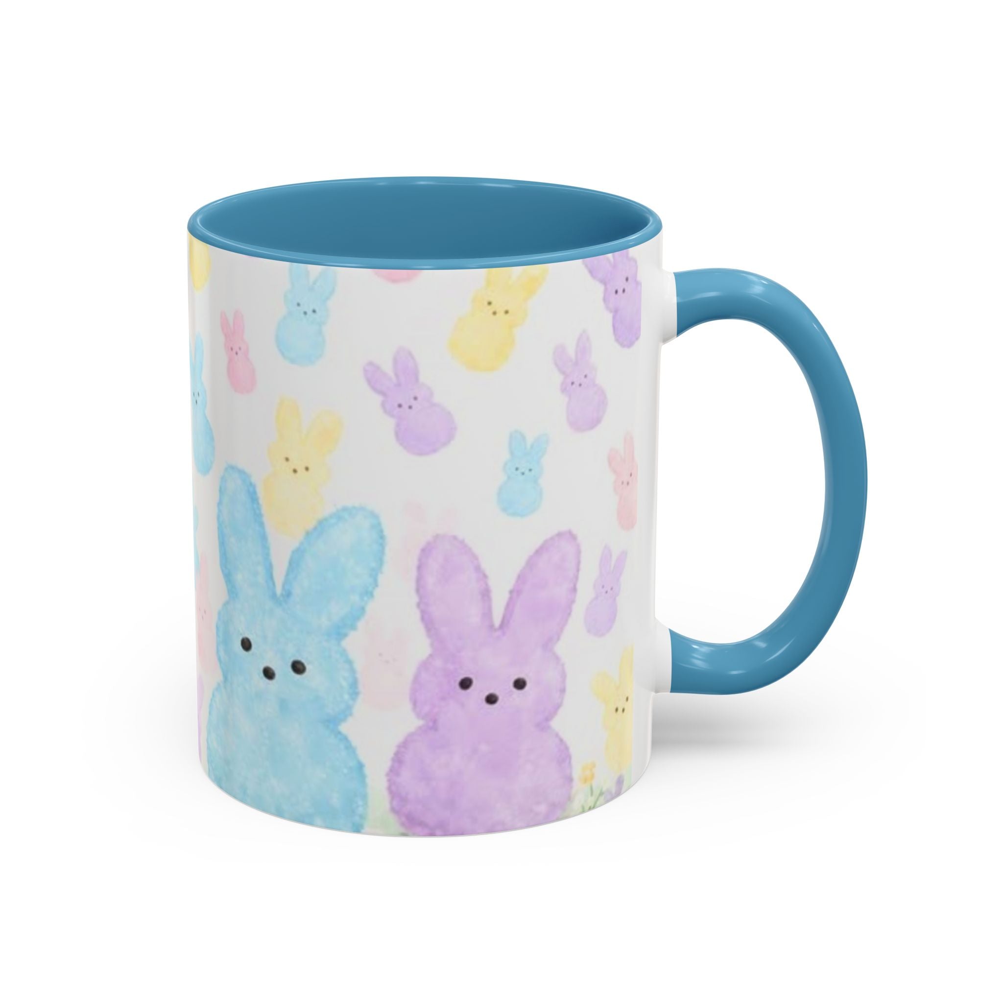 Pastel Peeps Easter Coffee Mug — Cute Bunny Pattern Accent Mug (11/15oz)