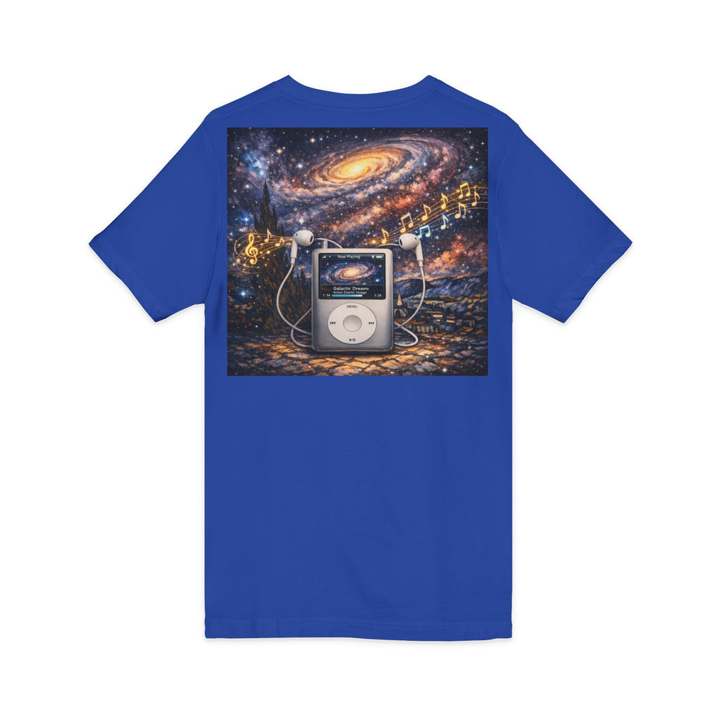 Galaxy iPod Music Tee — Retro Space Music V-Neck T‑Shirt
