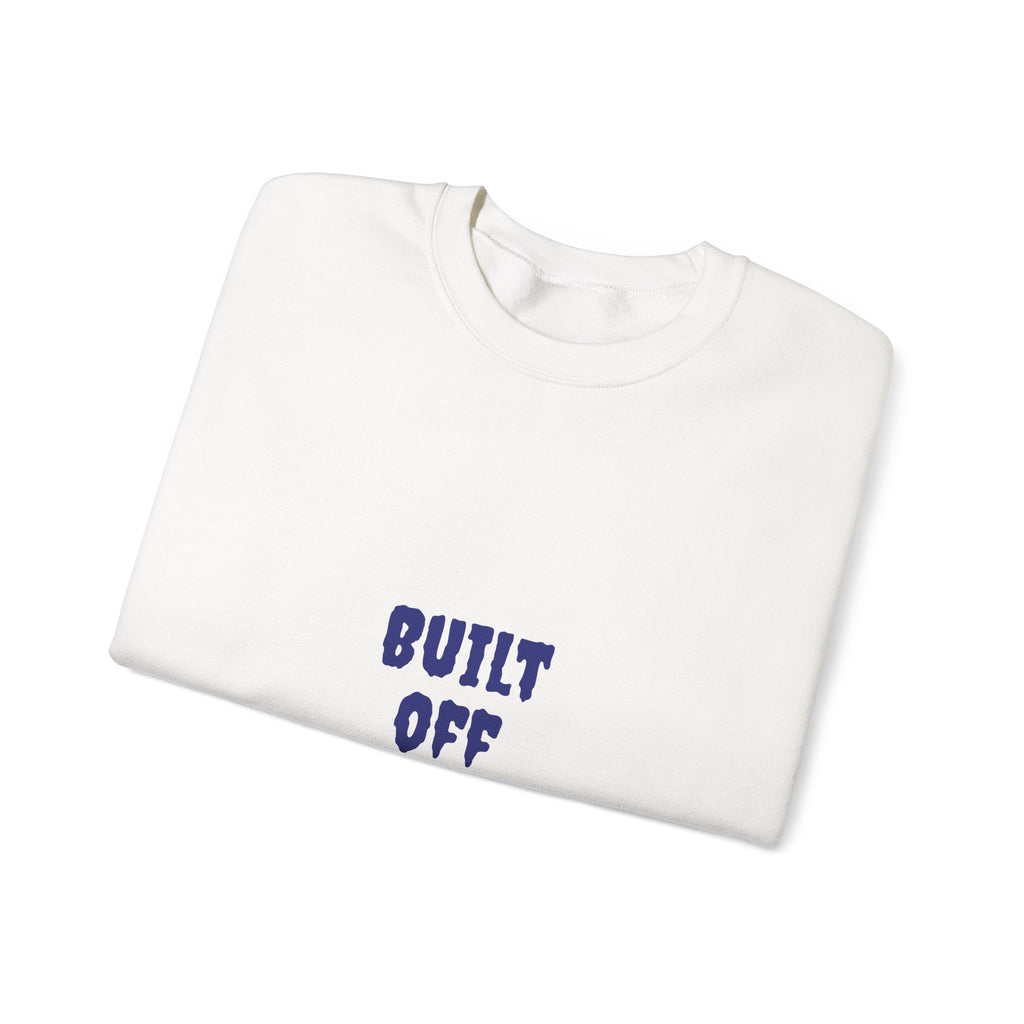 Crewneck Sweatshirt — "Built Off Pressure" Diamond UFO Floral Back Print