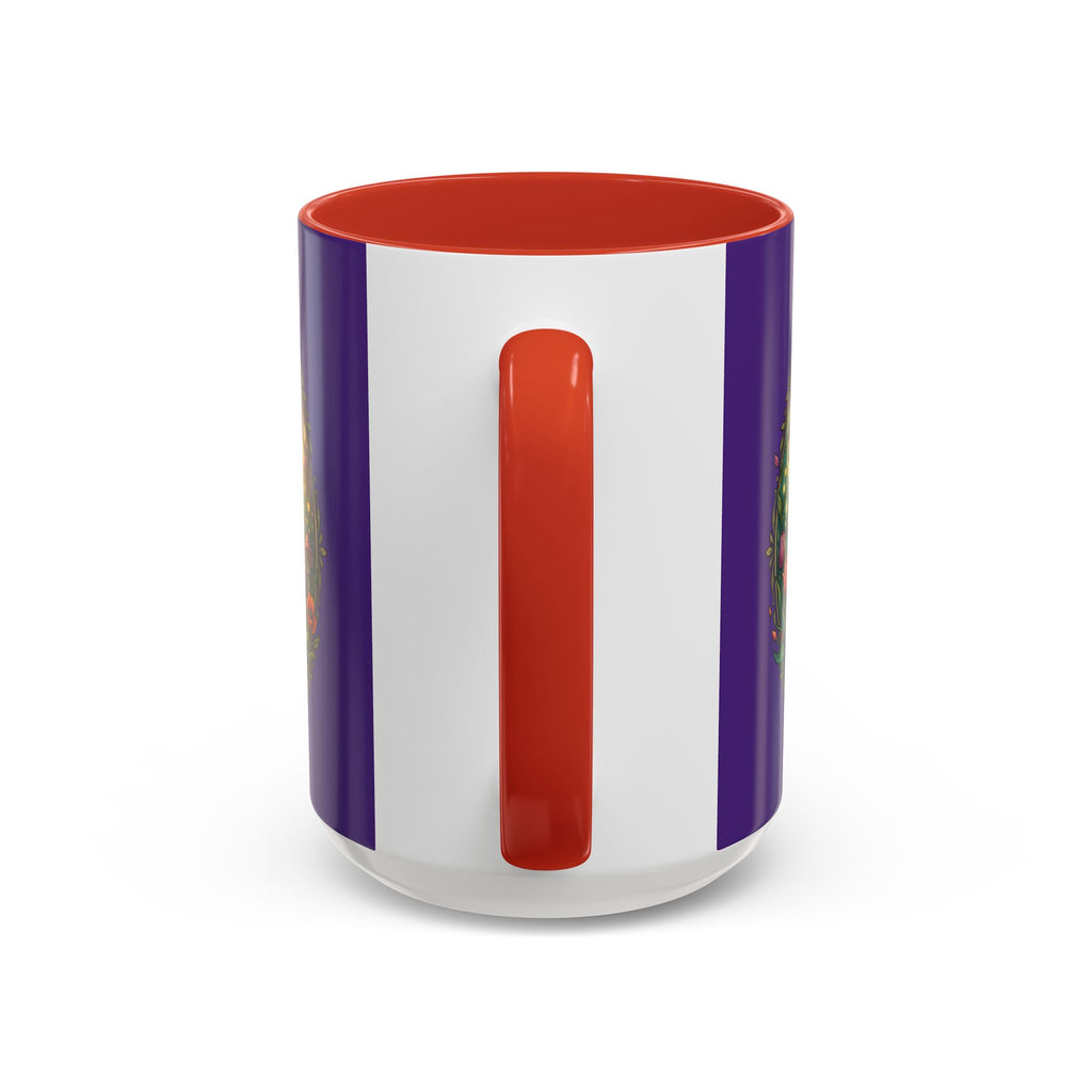 Elephant & Tulips Accent Coffee Mug — Floral Elephant Ceramic Mug (11/15oz)