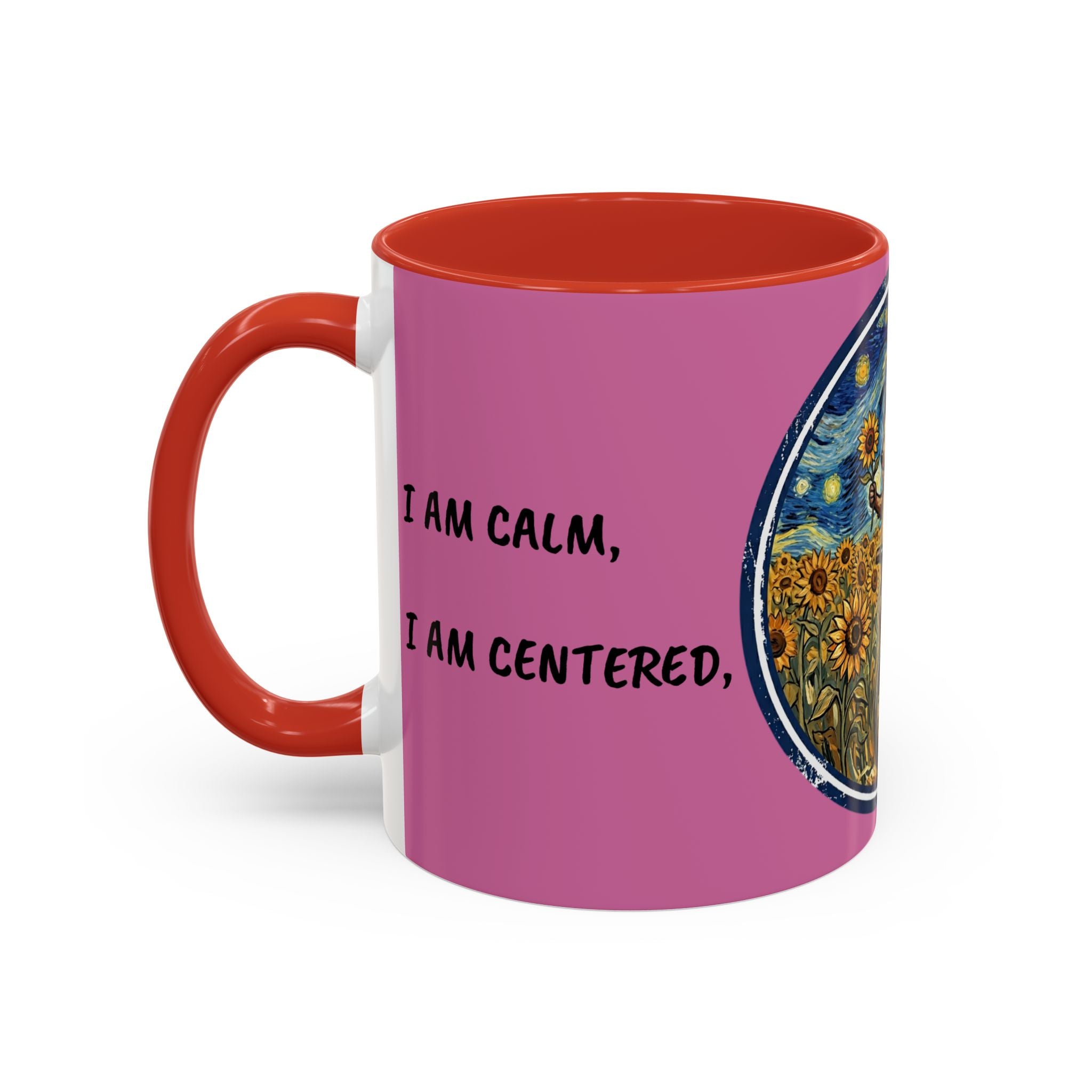 Hedgehog Sunflower Coffee Mug — "I Am At Peace" Accent Ceramic Mug