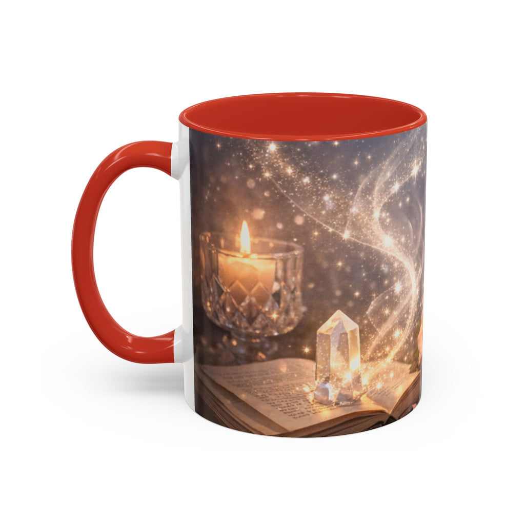 Vintage Rose & Perfume Accent Coffee Mug — Sparkling Floral 11/15oz
