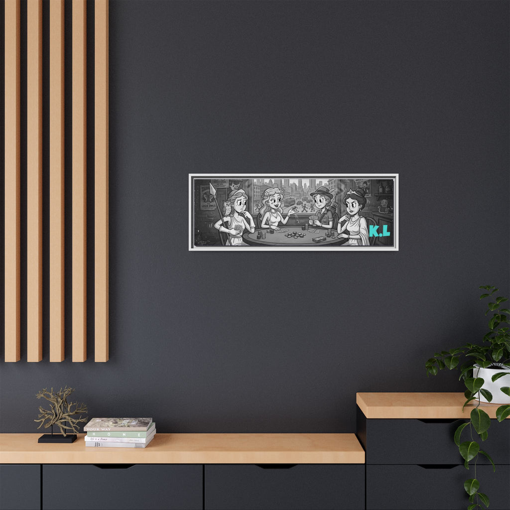 Framed Matte Canvas - Vintage Goddess Poker Night Print