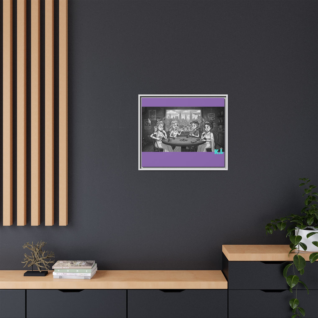 Framed Matte Canvas - Vintage Goddess Poker Night Print