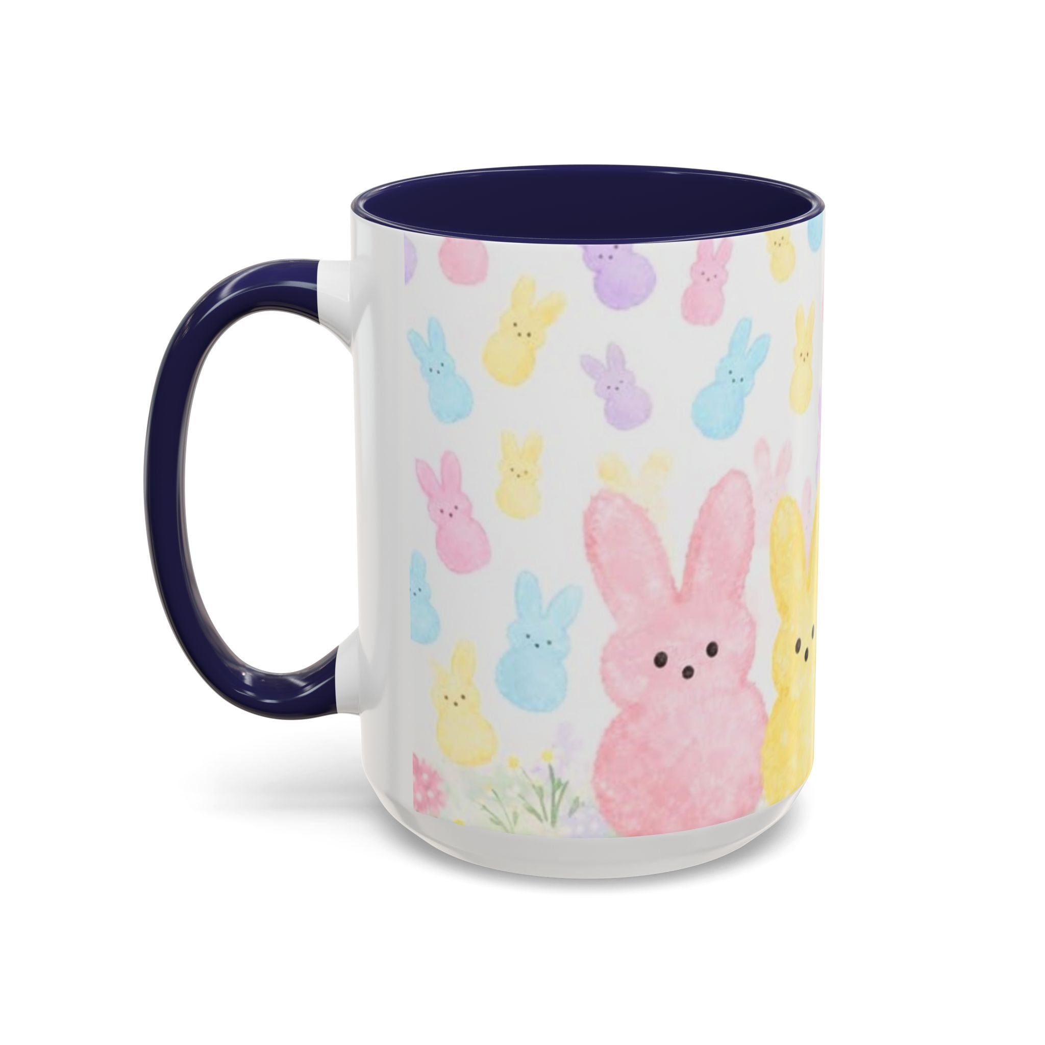 Pastel Peeps Easter Coffee Mug — Cute Bunny Pattern Accent Mug (11/15oz)