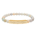 Natural Stone Stretch Bar Bracelet — "Grit and Glitter" Engraved