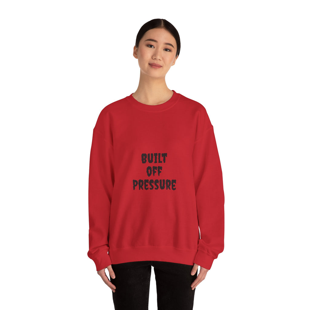 Crewneck Sweatshirt — "Built Off Pressure" Diamond UFO Floral Back Print
