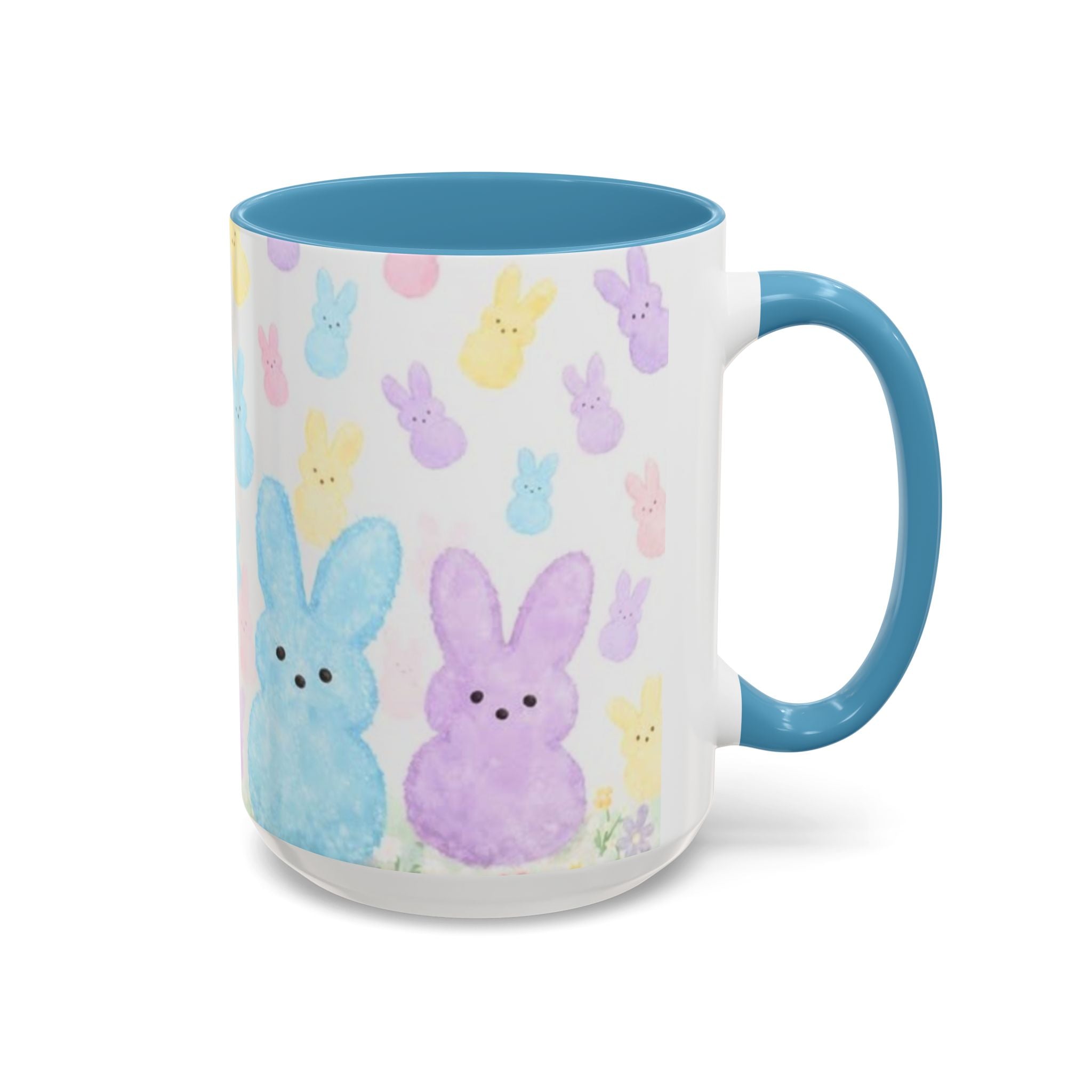 Pastel Peeps Easter Coffee Mug — Cute Bunny Pattern Accent Mug (11/15oz)