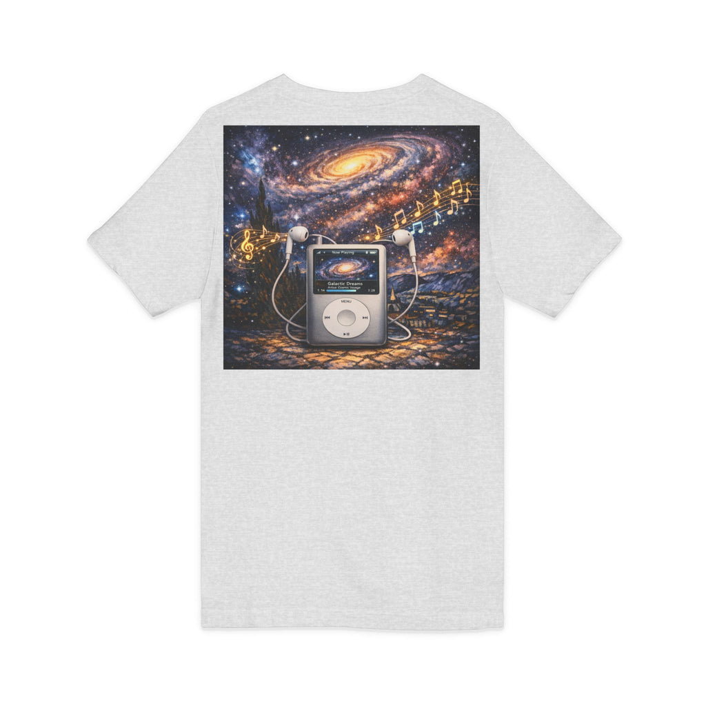 Galaxy iPod Music Tee — Retro Space Music V-Neck T‑Shirt
