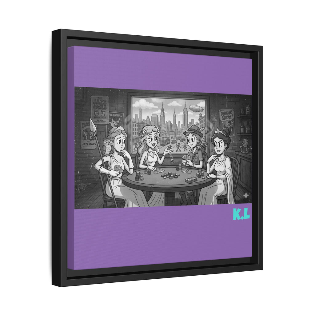 Framed Matte Canvas - Vintage Goddess Poker Night Print