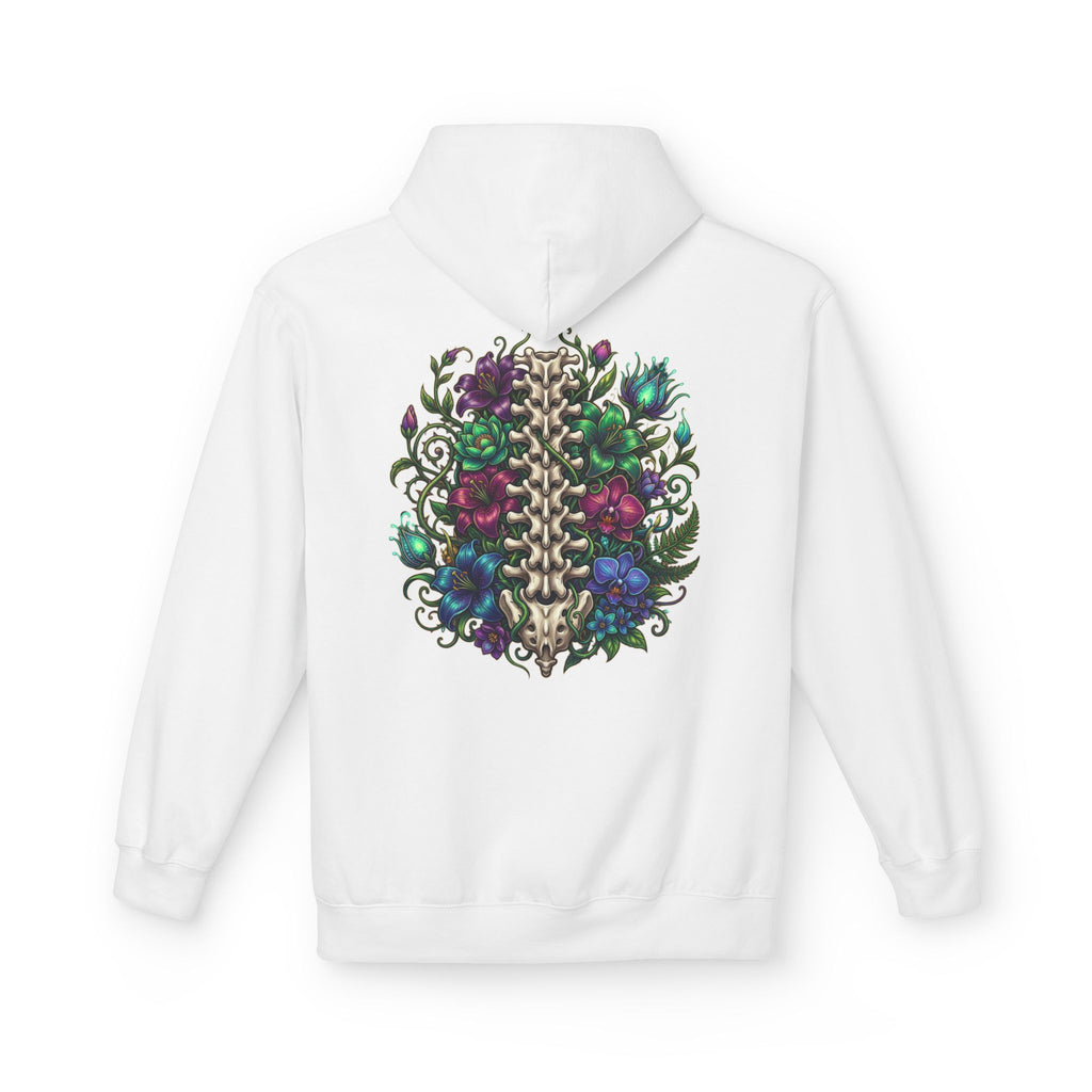 Spine & Blossoms Hoodie — "Soft Heart, Strong Spine!" Graphic Pullover