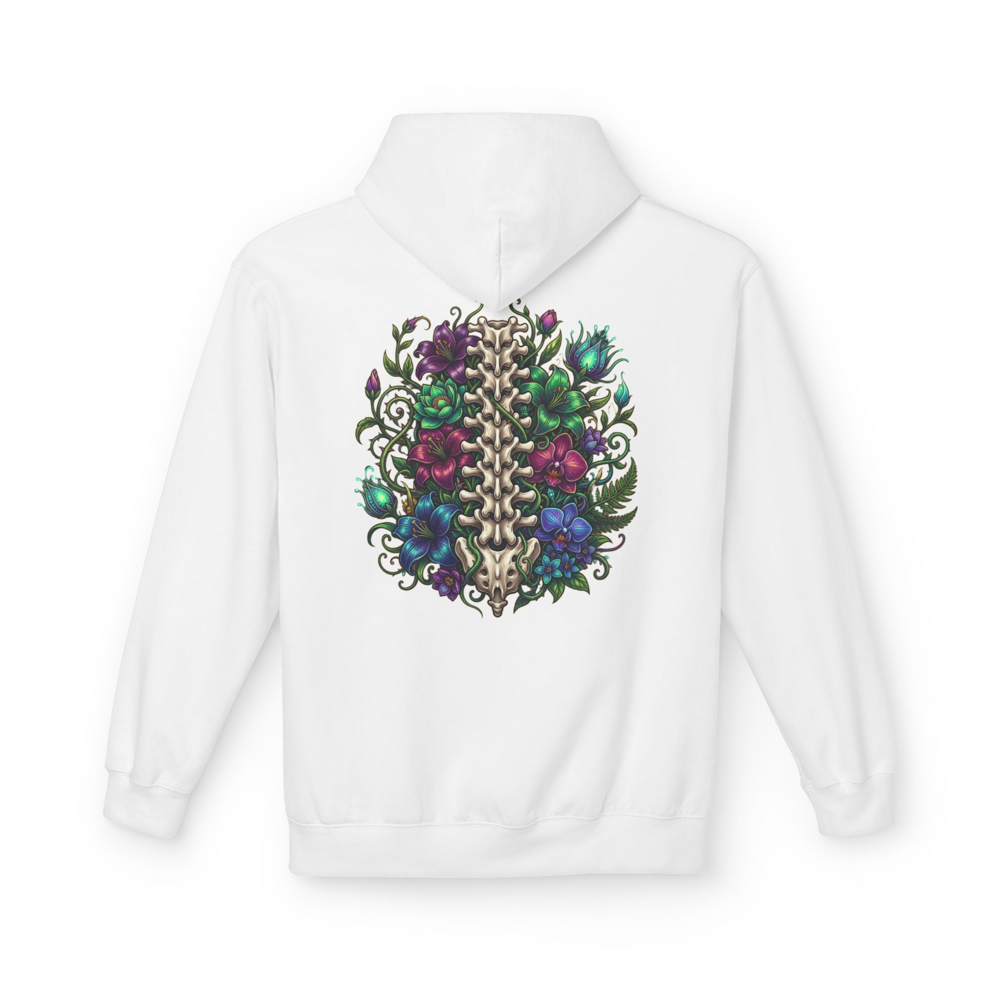 Spine & Blossoms Hoodie — "Soft Heart, Strong Spine!" Graphic Pullover