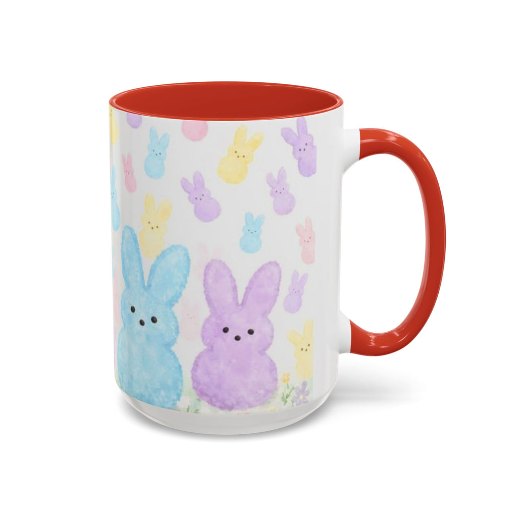 Pastel Peeps Easter Coffee Mug — Cute Bunny Pattern Accent Mug (11/15oz)