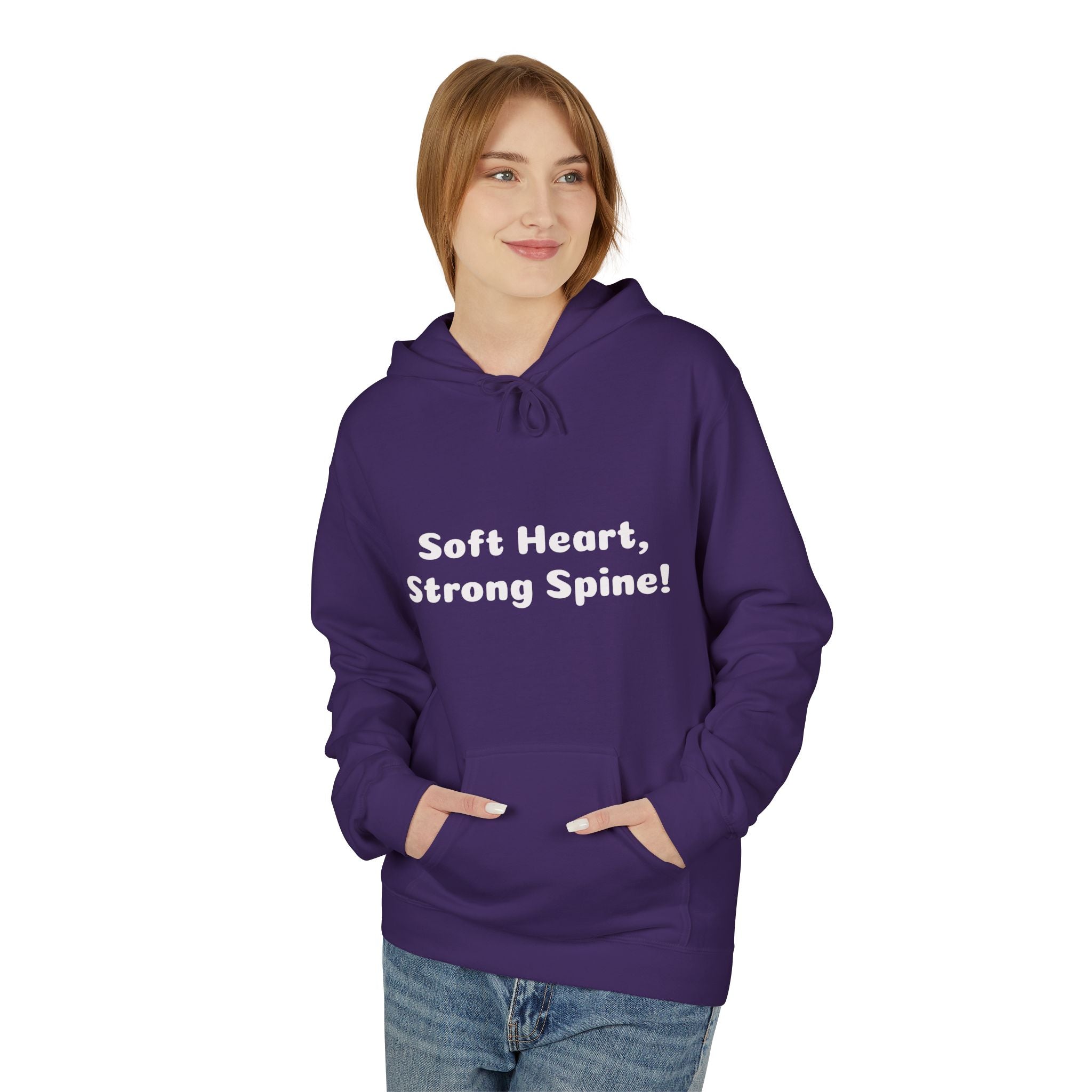 Spine & Blossoms Hoodie — "Soft Heart, Strong Spine!" Graphic Pullover