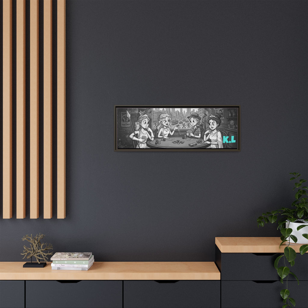 Framed Matte Canvas - Vintage Goddess Poker Night Print
