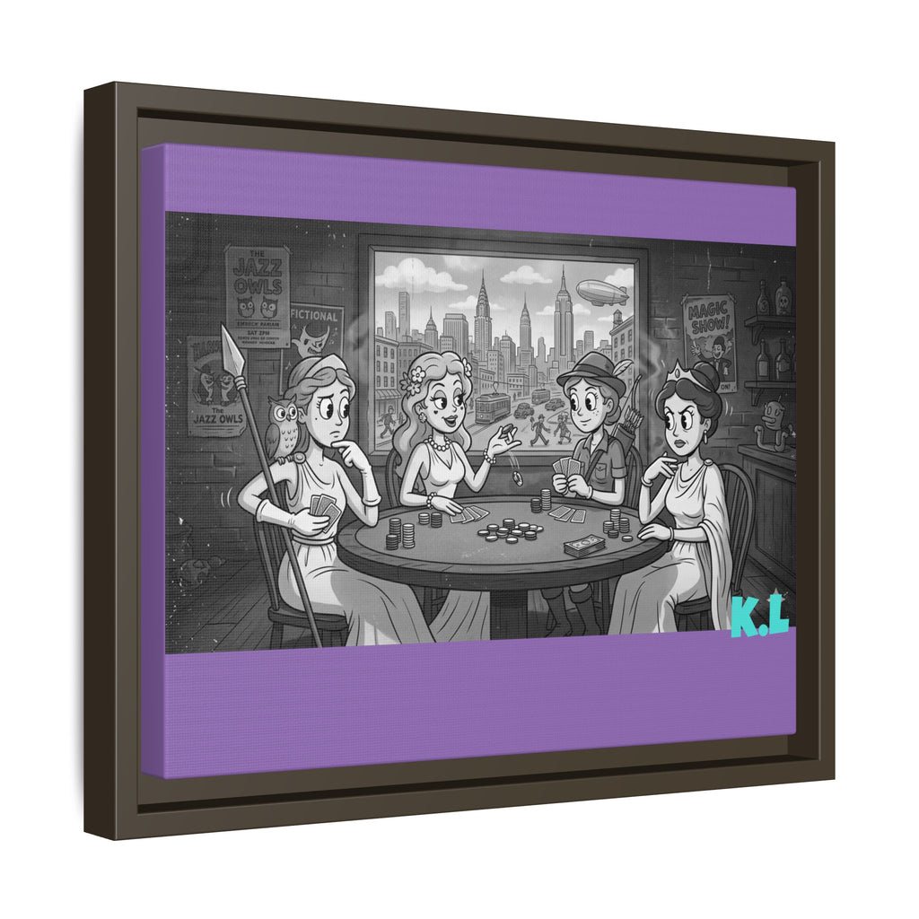 Framed Matte Canvas - Vintage Goddess Poker Night Print